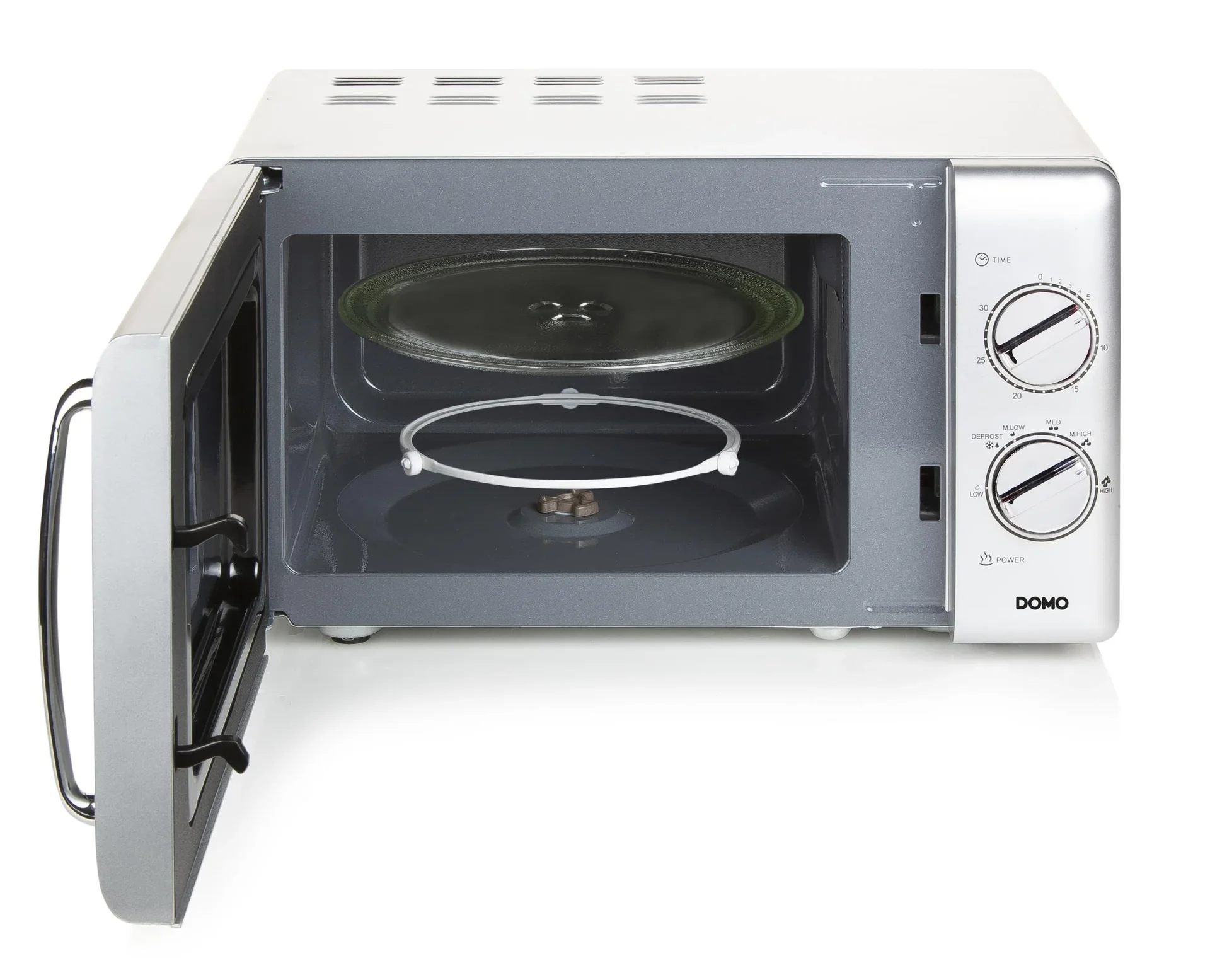 Mikrowelle "DO3020", mit Auftaufunktion und Timer, 20 Liter, 6 Leistungsstufen, Silberfarben, 700 Watt - 6