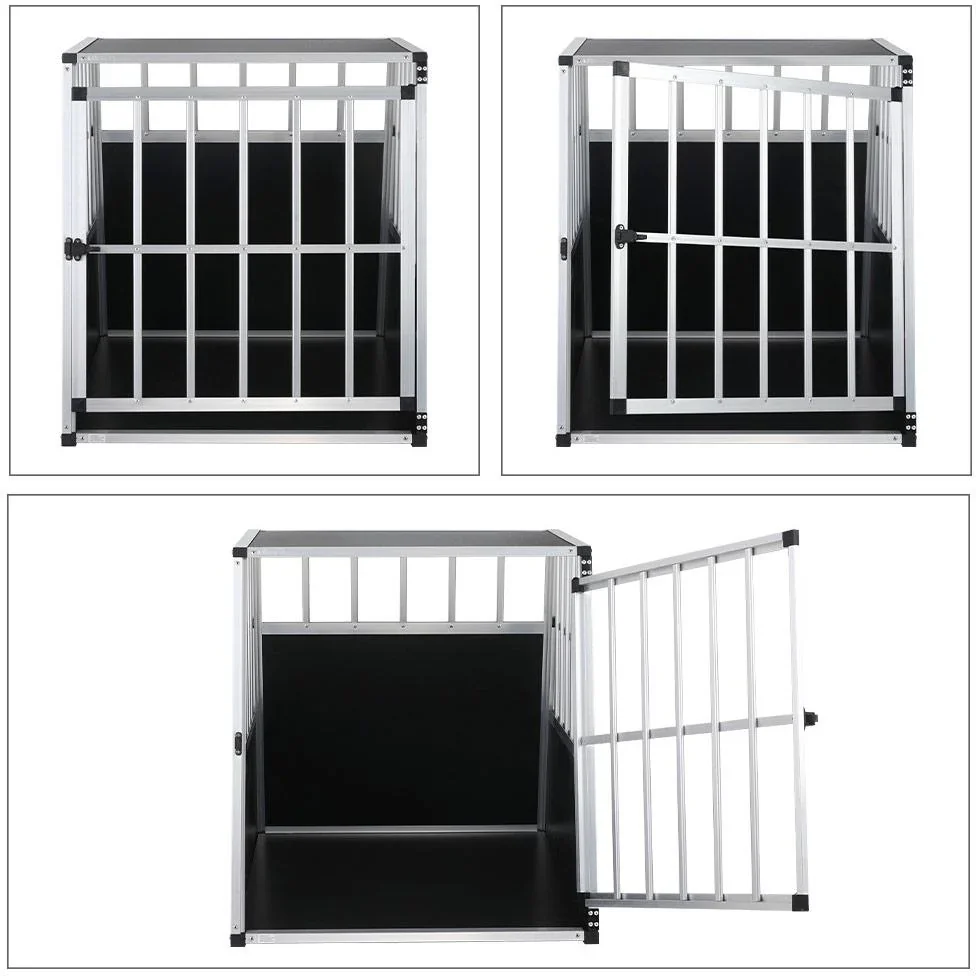 Hundetransportbox L 90x66x72cm Aluminium - 0