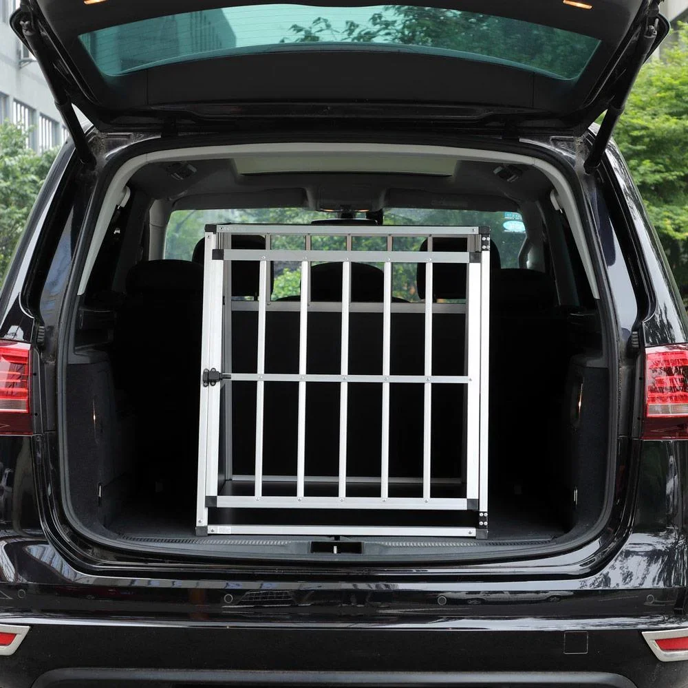 Hundetransportbox L 90x66x72cm Aluminium - 1