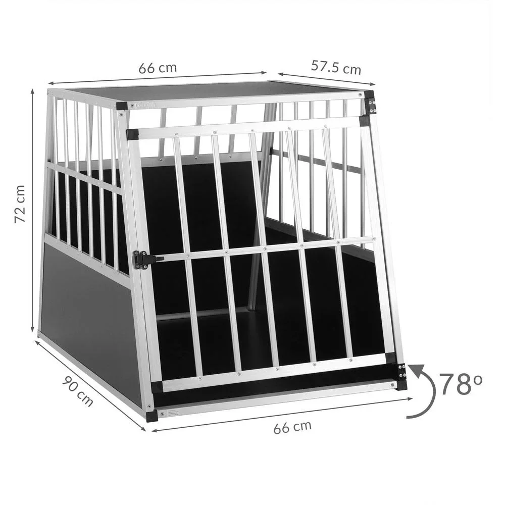 Hundetransportbox L 90x66x72cm Aluminium - 8
