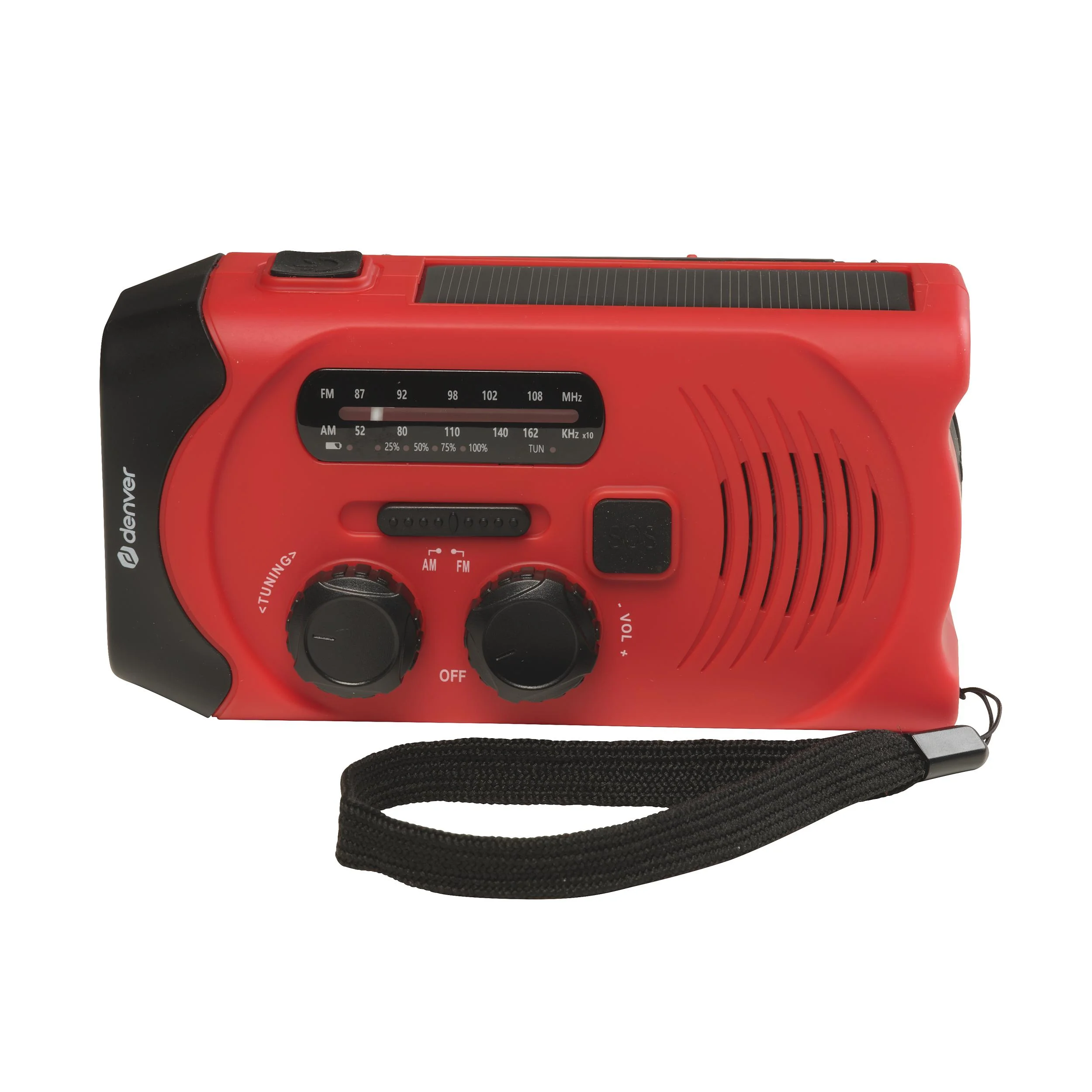 Tragbares Solar Kurbel Radio mit Taschenlicht, Akku- und Batteriebetrieb - 1