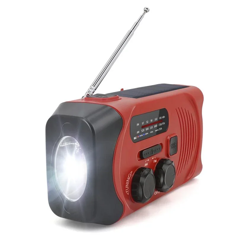 Tragbares Solar Kurbel Radio mit Taschenlicht, Akku- und Batteriebetrieb - 3