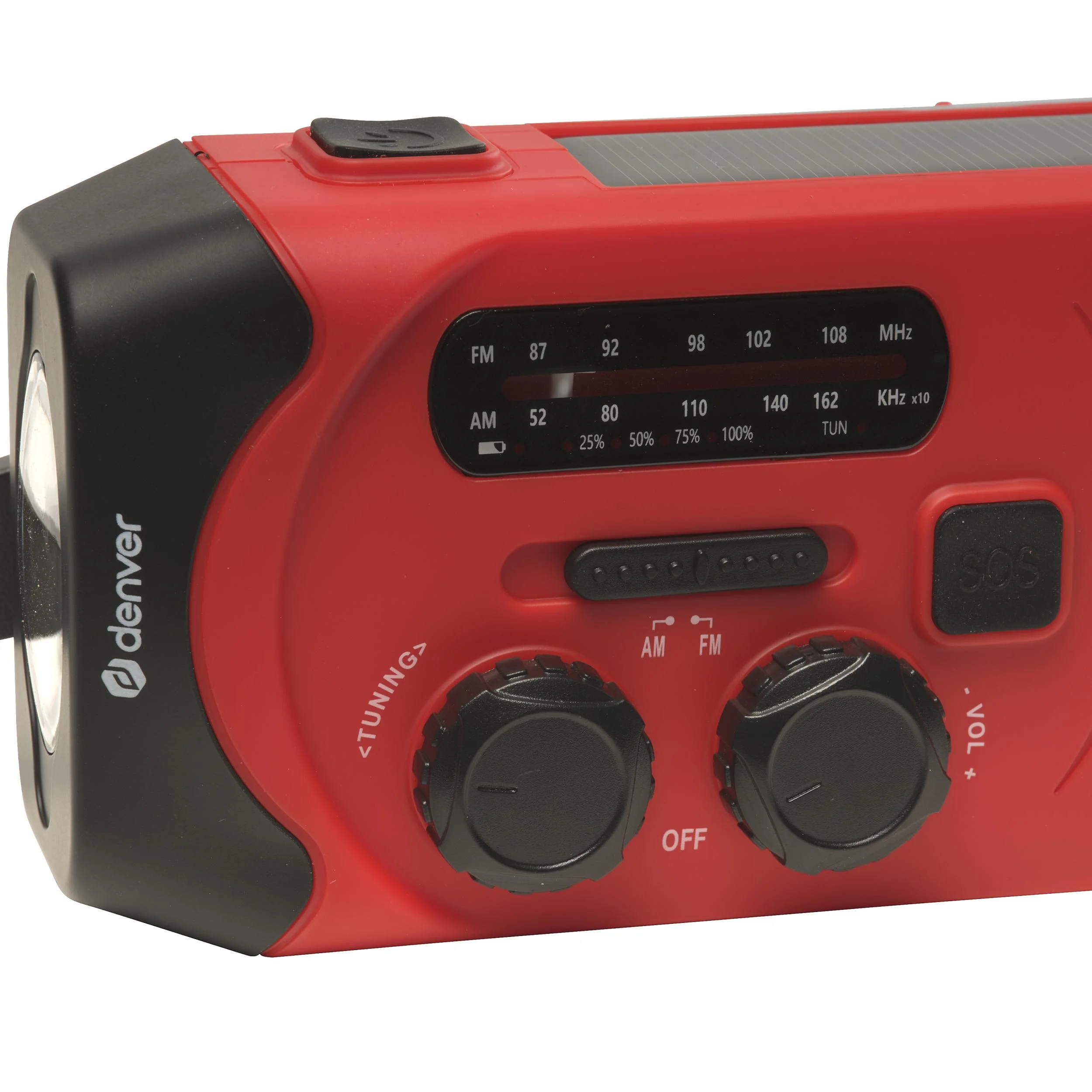 Tragbares Solar Kurbel Radio mit Taschenlicht, Akku- und Batteriebetrieb - 4