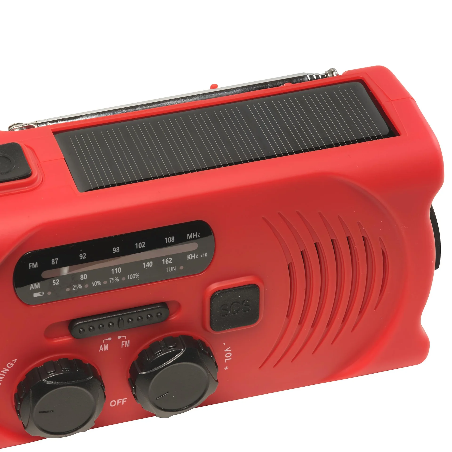 Tragbares Solar Kurbel Radio mit Taschenlicht, Akku- und Batteriebetrieb - 8