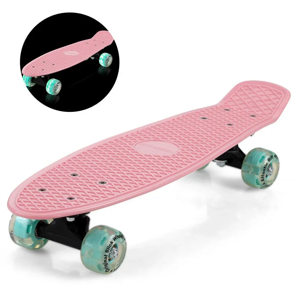 Skateboard mit LED-Beleuchtung - Pink & Mint - 57 cm - 3
