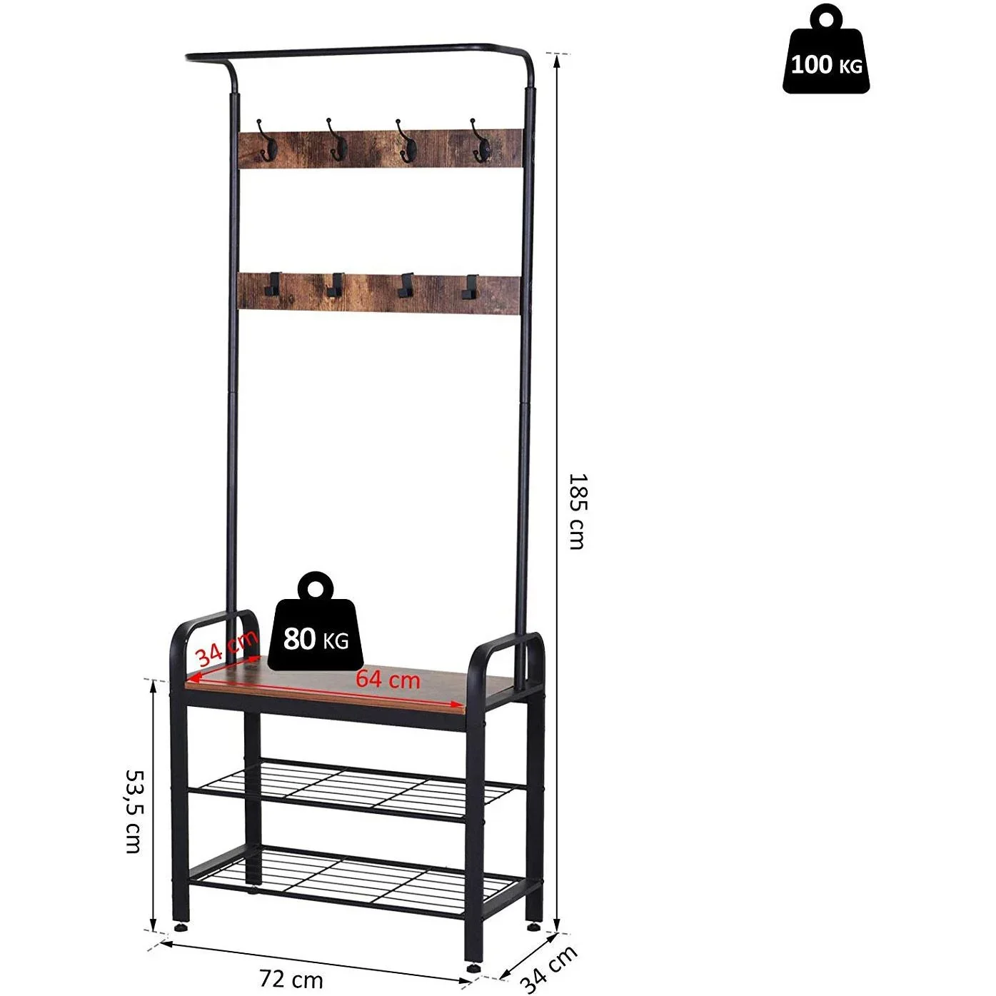 Kleiderständer mit Schuhbank - 1