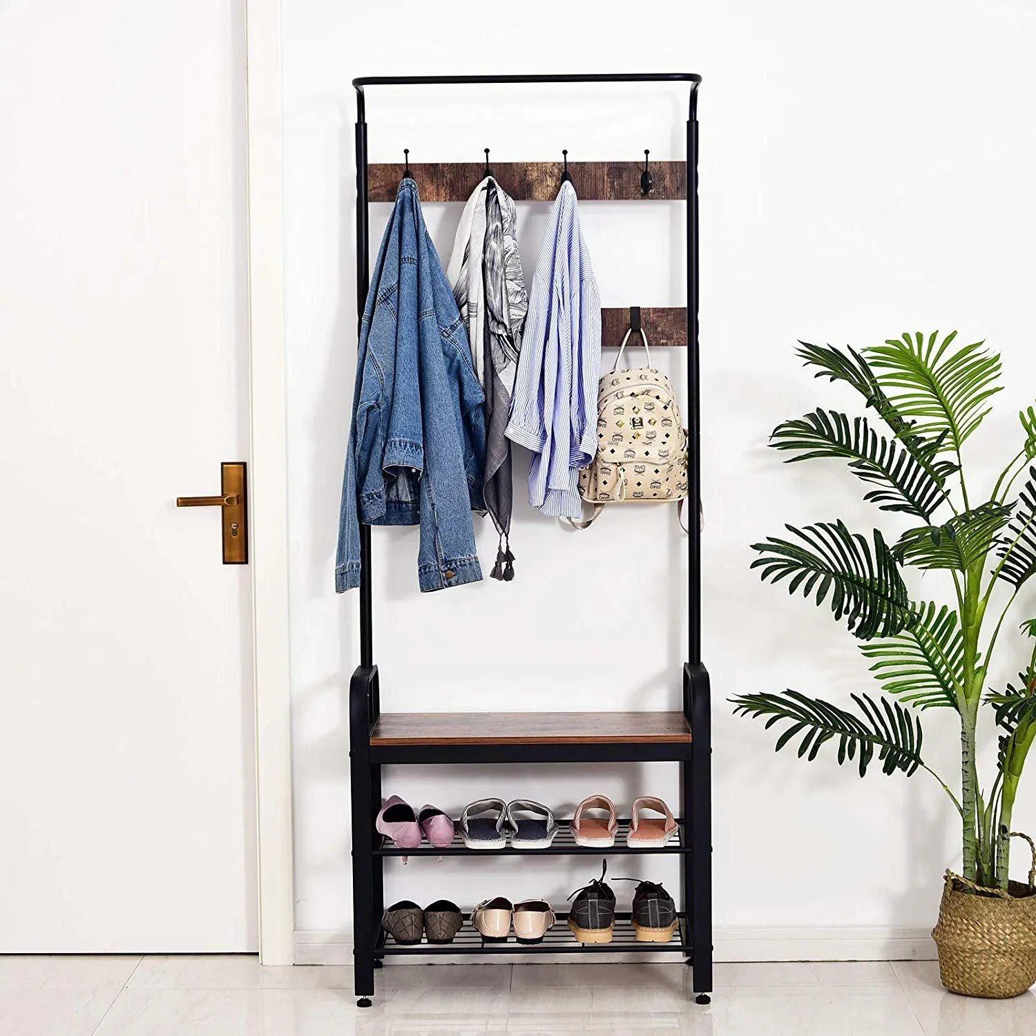 Kleiderständer mit Schuhbank - 2