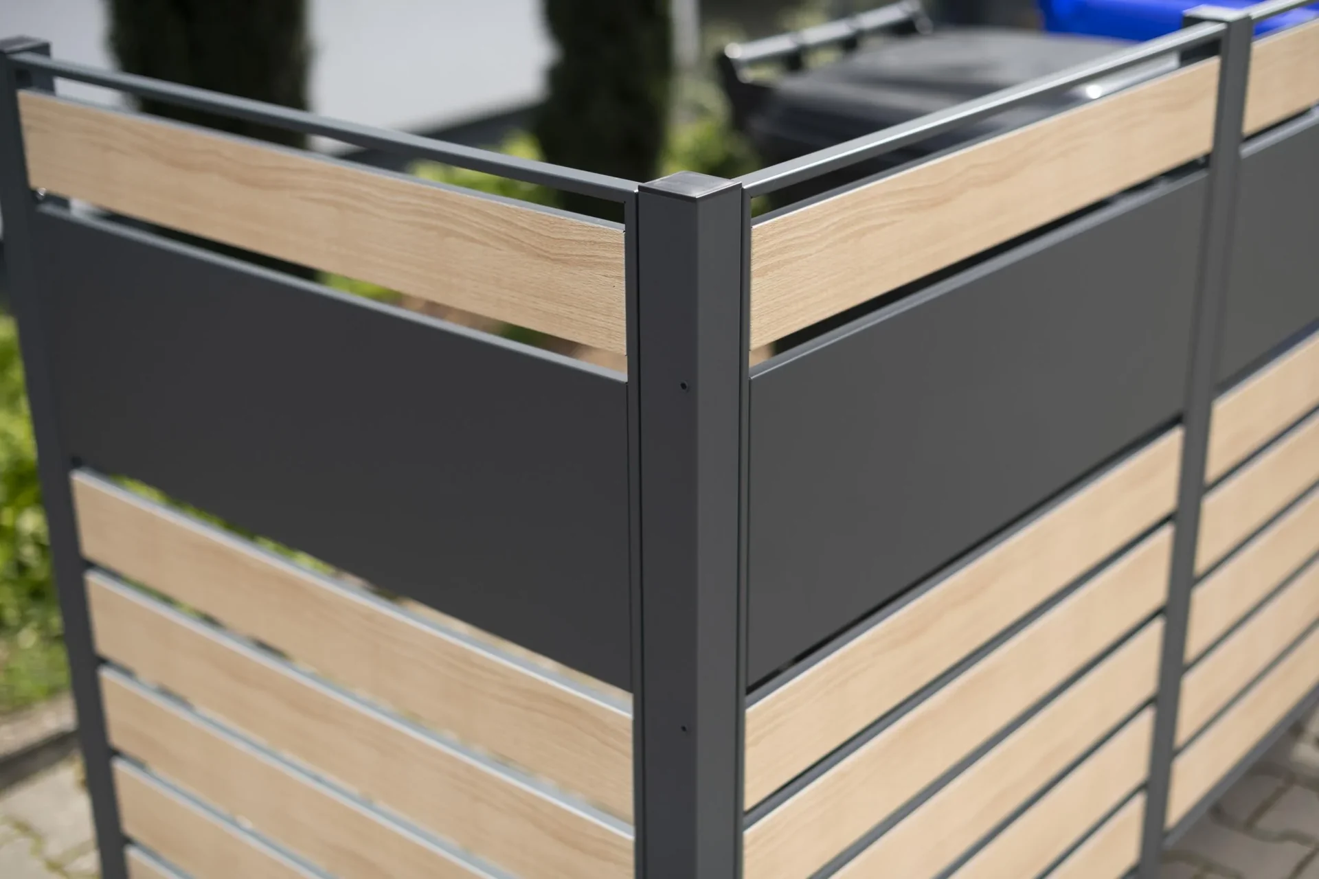 Mülltonnenverkleidung Planum 5er Box, 120 cm, holzoptik - 6