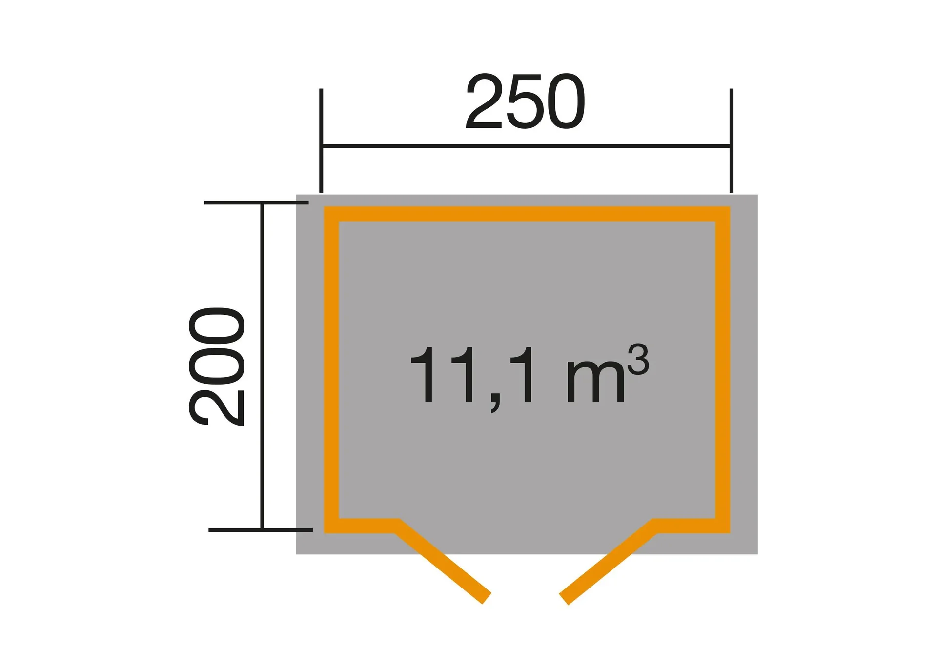 Gartenhaus 209 Gr.1.5, 288 x 234 x 254 cm Wandstärke 28 mm, mit Doppeltür natur - 2