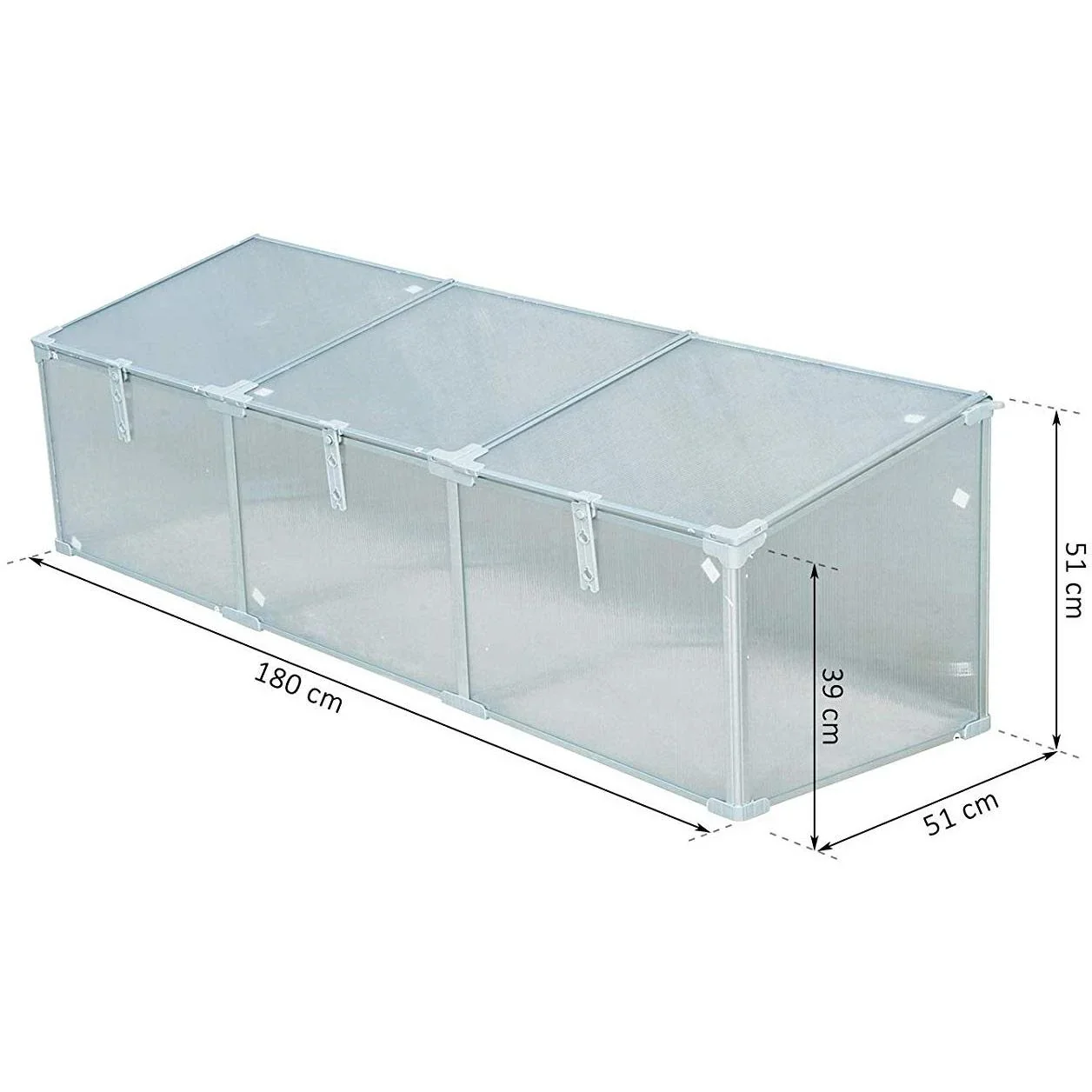 Frühbeetkasten mit 3 separaten Deckeln - 4