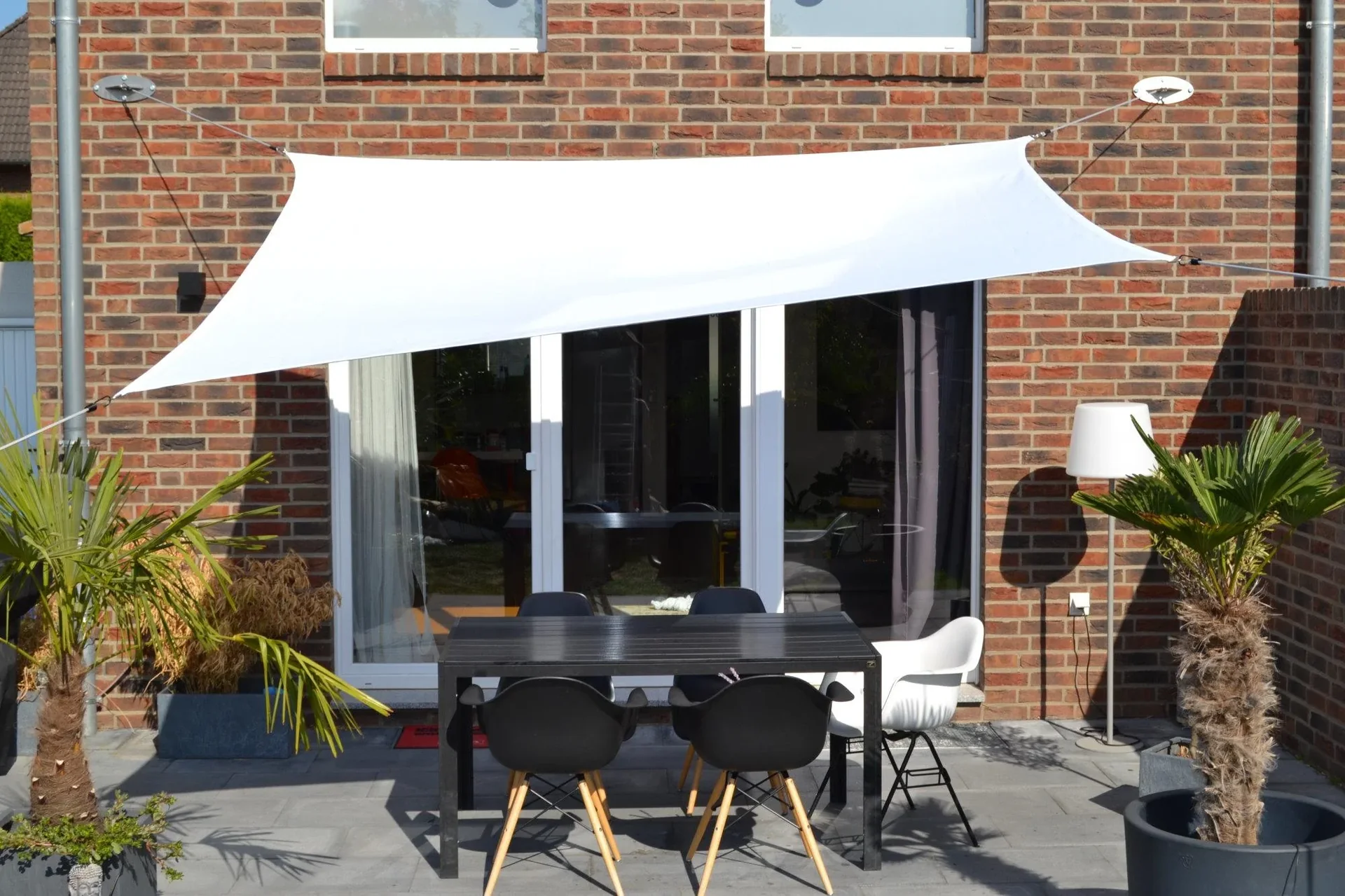 Viereck-Sonnensegel wasserabweisend weiss 250 x 300cm - 3