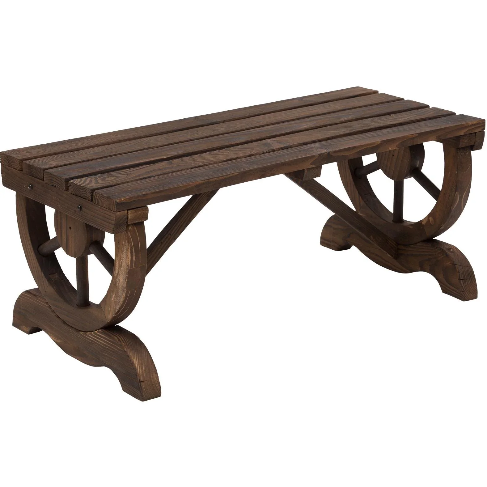 Sitzbank im Wagenrad-Design - 0