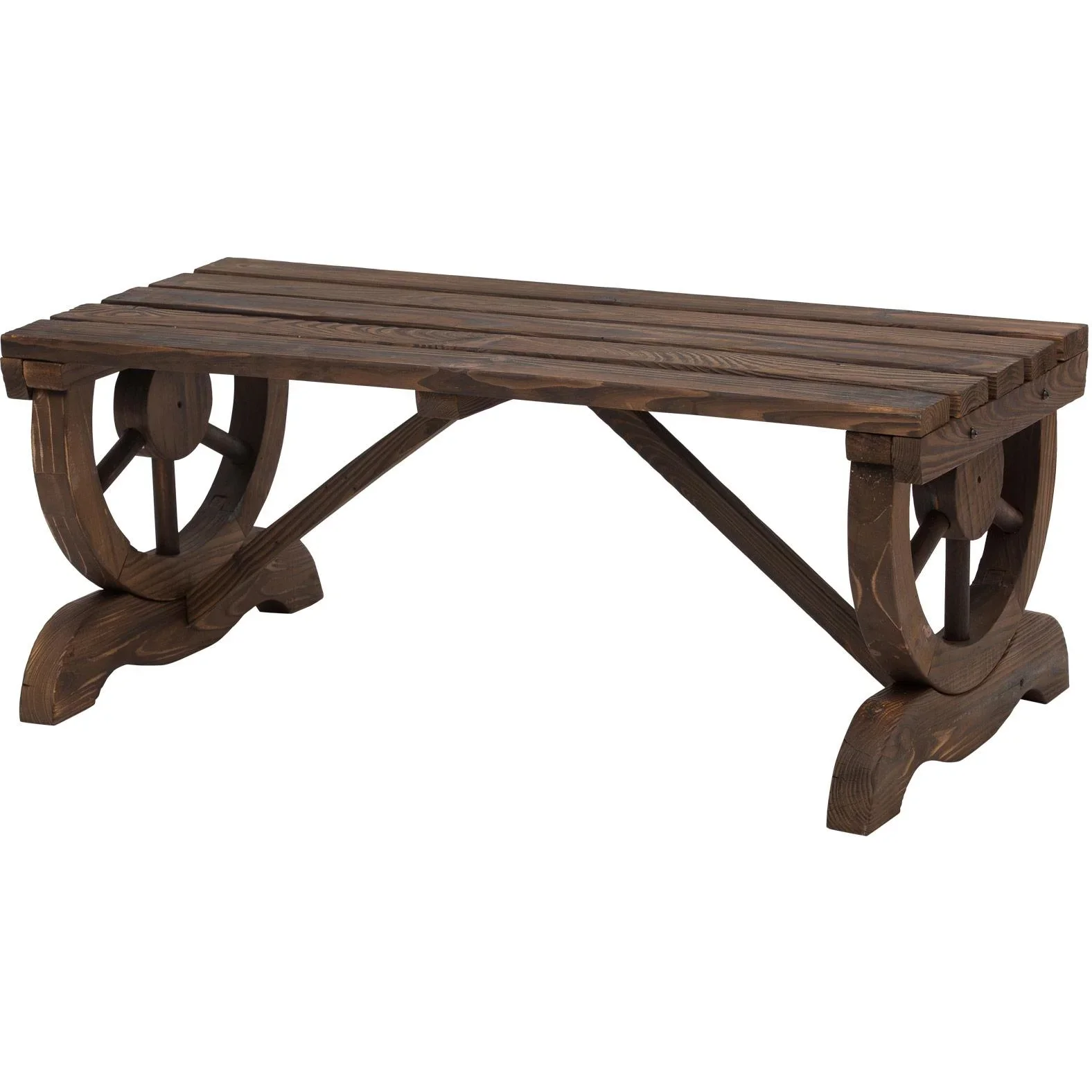 Sitzbank im Wagenrad-Design - 1