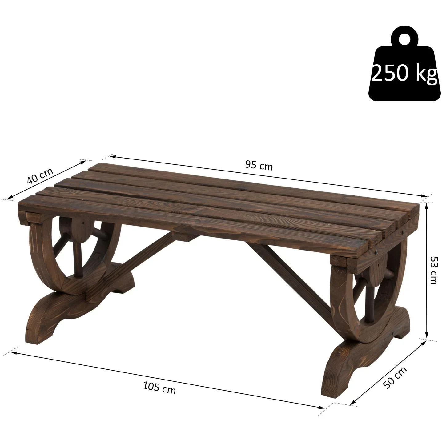 Sitzbank im Wagenrad-Design - 6