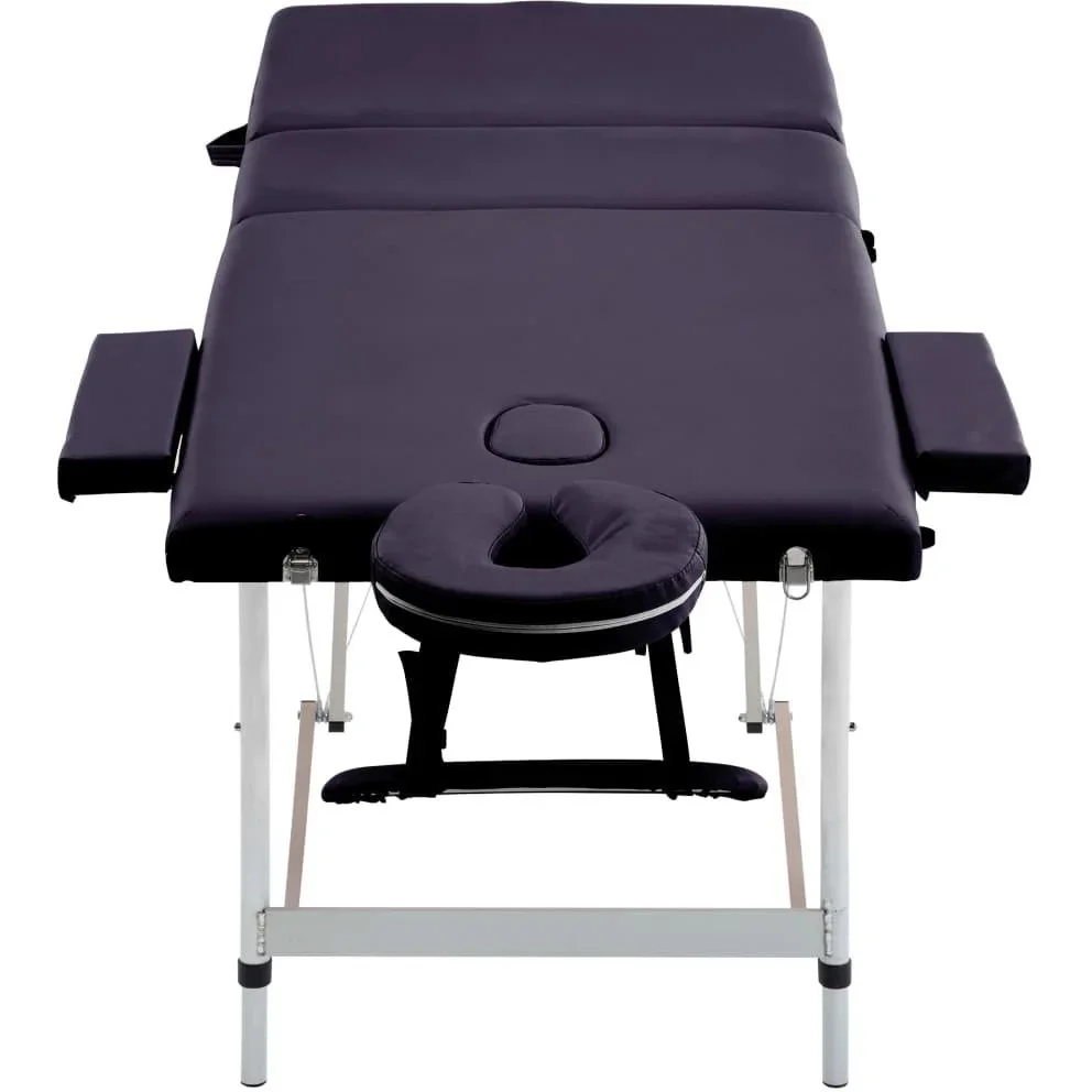 Klappbarer Massagetisch 3 Zonen Aluminium Wein lila - 0