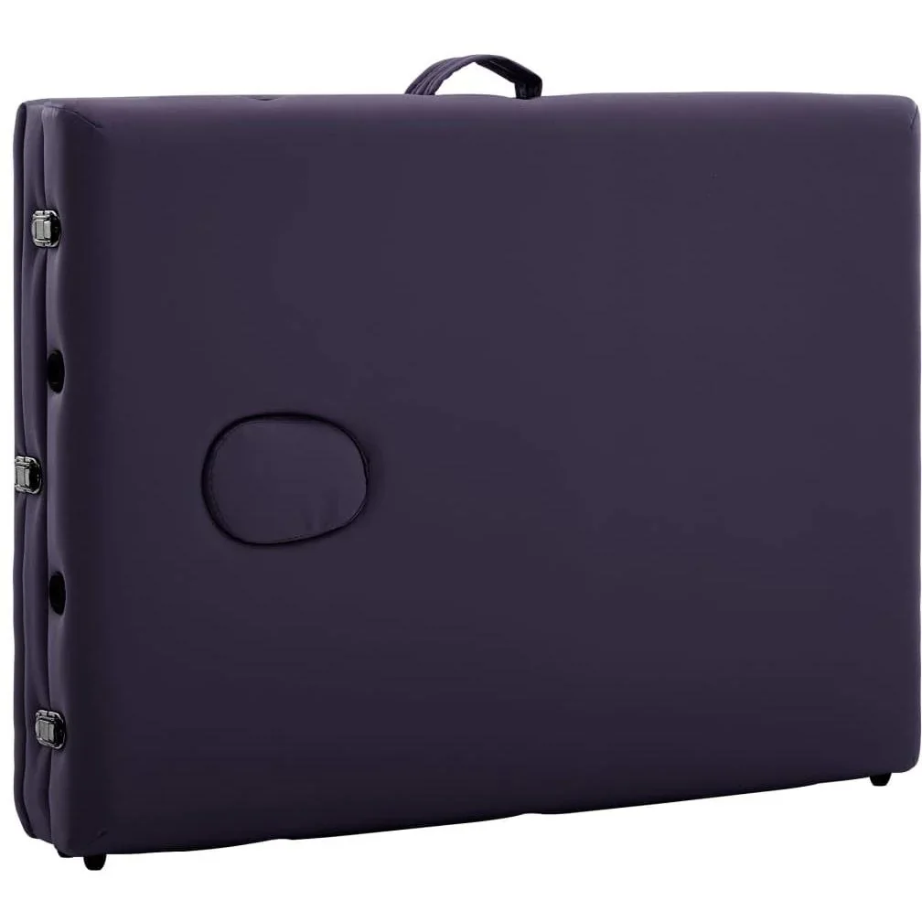 Klappbarer Massagetisch 3 Zonen Aluminium Wein lila - 1