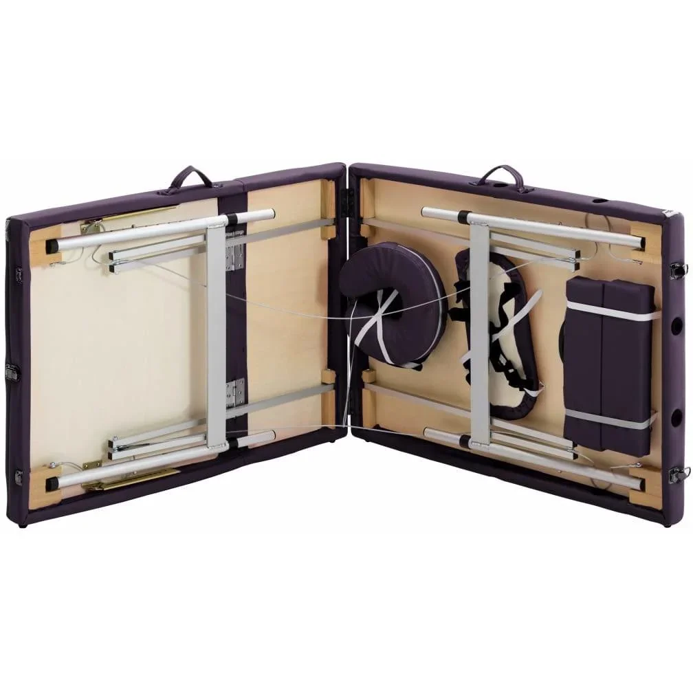 Klappbarer Massagetisch 3 Zonen Aluminium Wein lila - 3