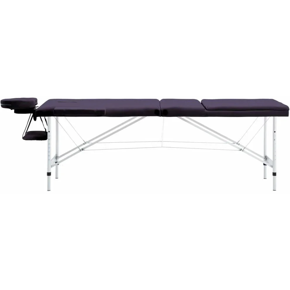 Klappbarer Massagetisch 3 Zonen Aluminium Wein lila - 4