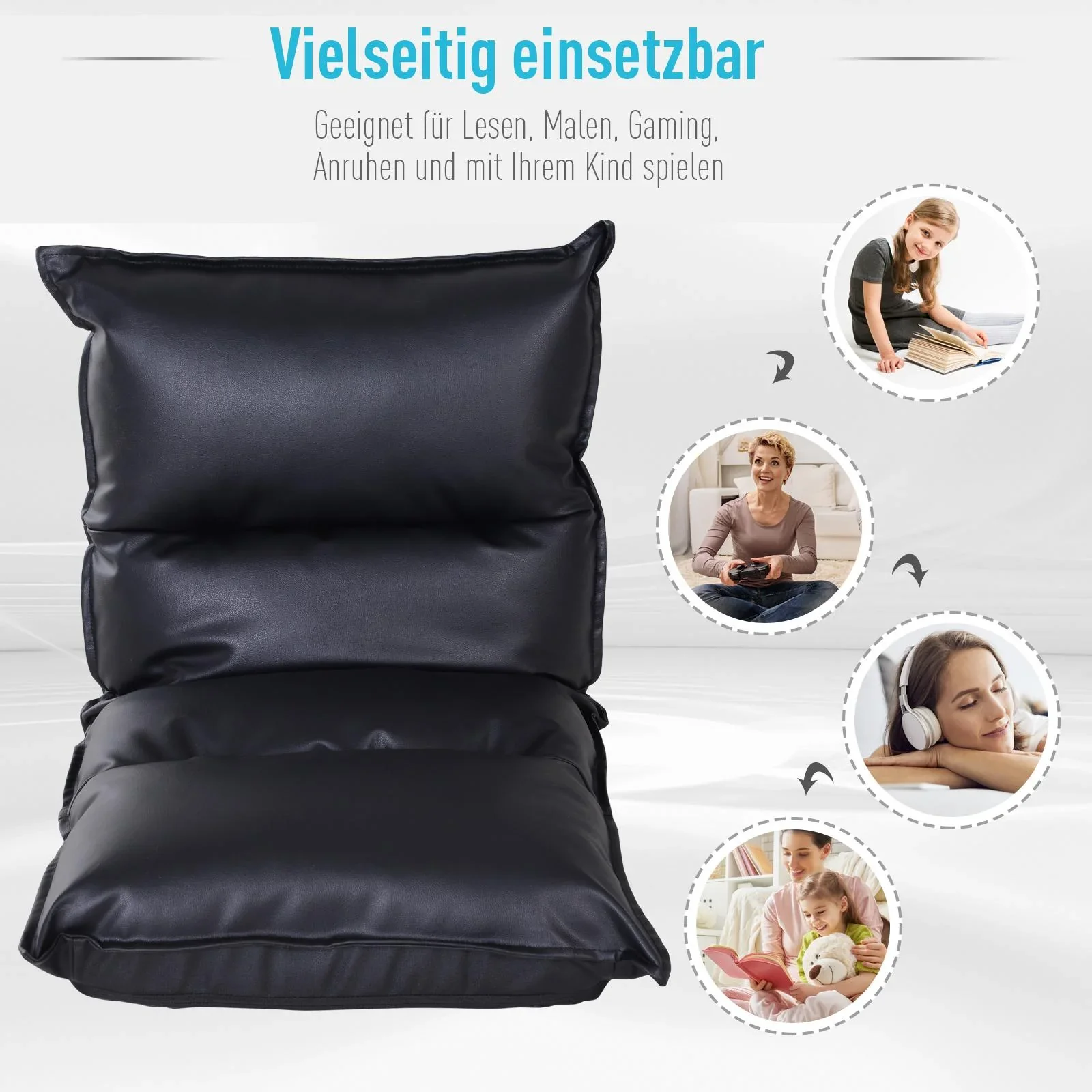 Bodenkissen mit verstellbarer Rückenlehne - 0