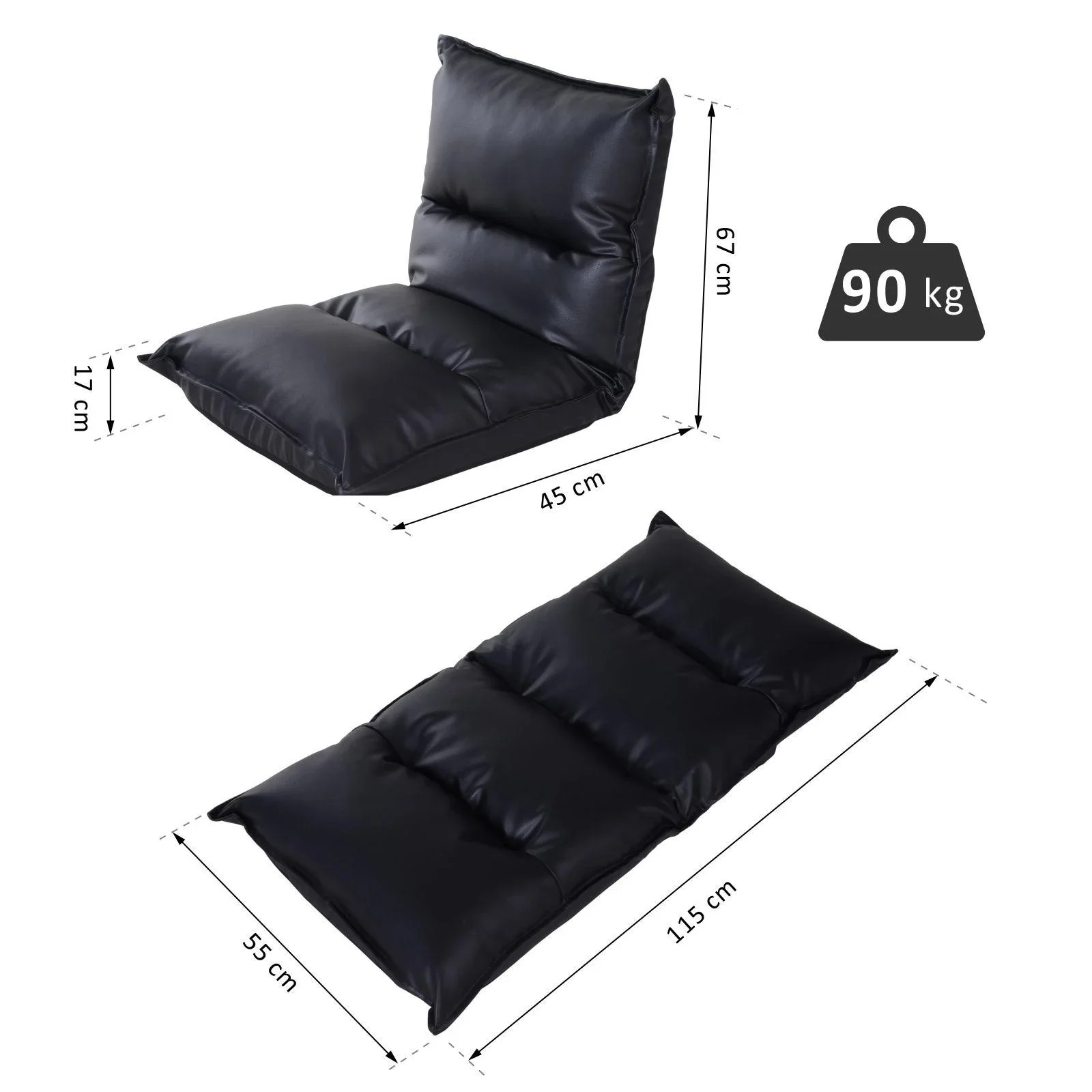 Bodenkissen mit verstellbarer Rückenlehne - 5