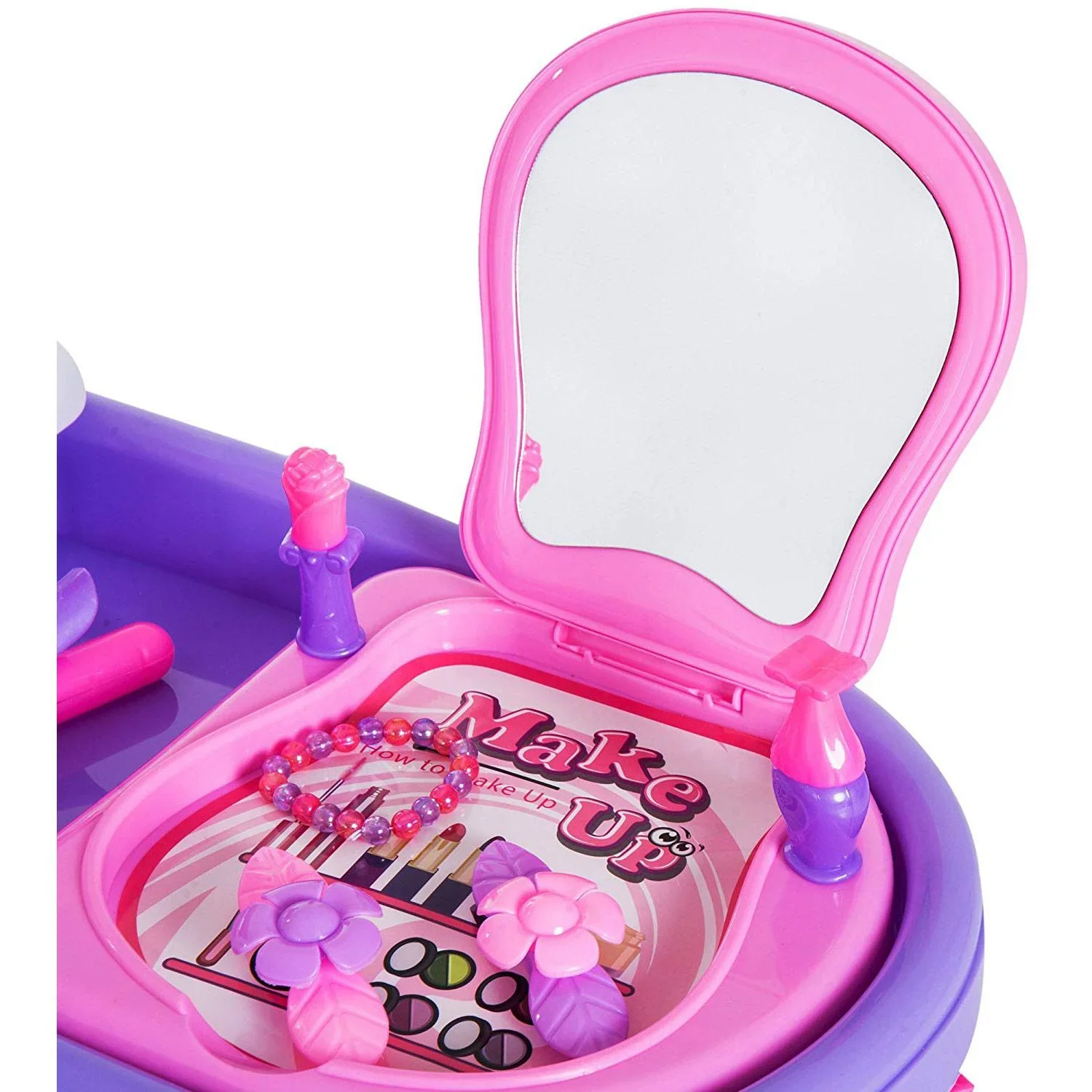Kinder Mädchen Dresser Trolley Kosmetikwagen Rollenspiel Lila Rosa - 2