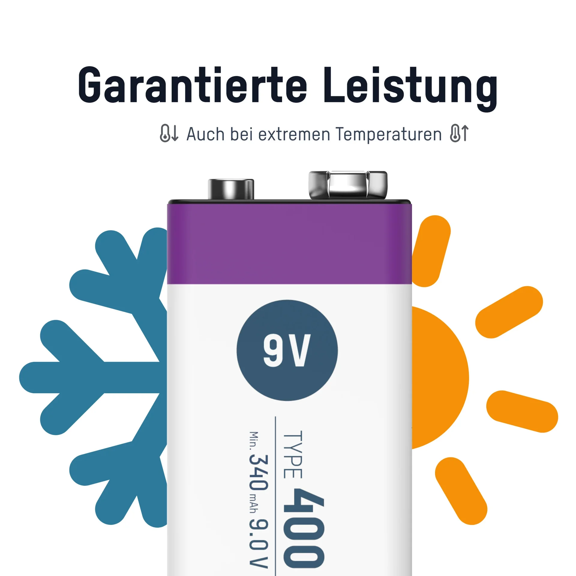 Lithium Ionen 9V E-Block Akku USB-C 1 Stück, Sicherheitsabschaltung - 0