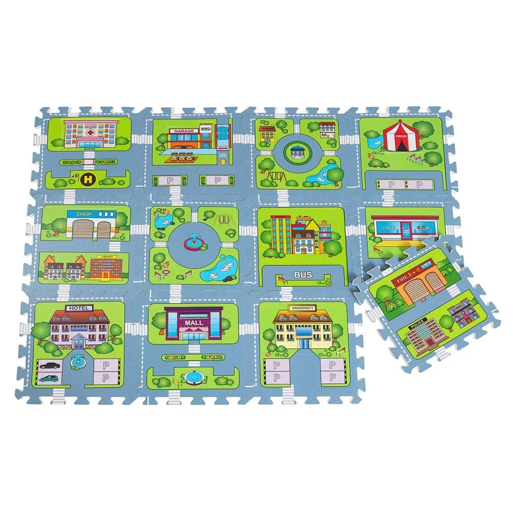 Bodenschutz-/Puzzlematte 20 Stück im Street-Game-Look - 0