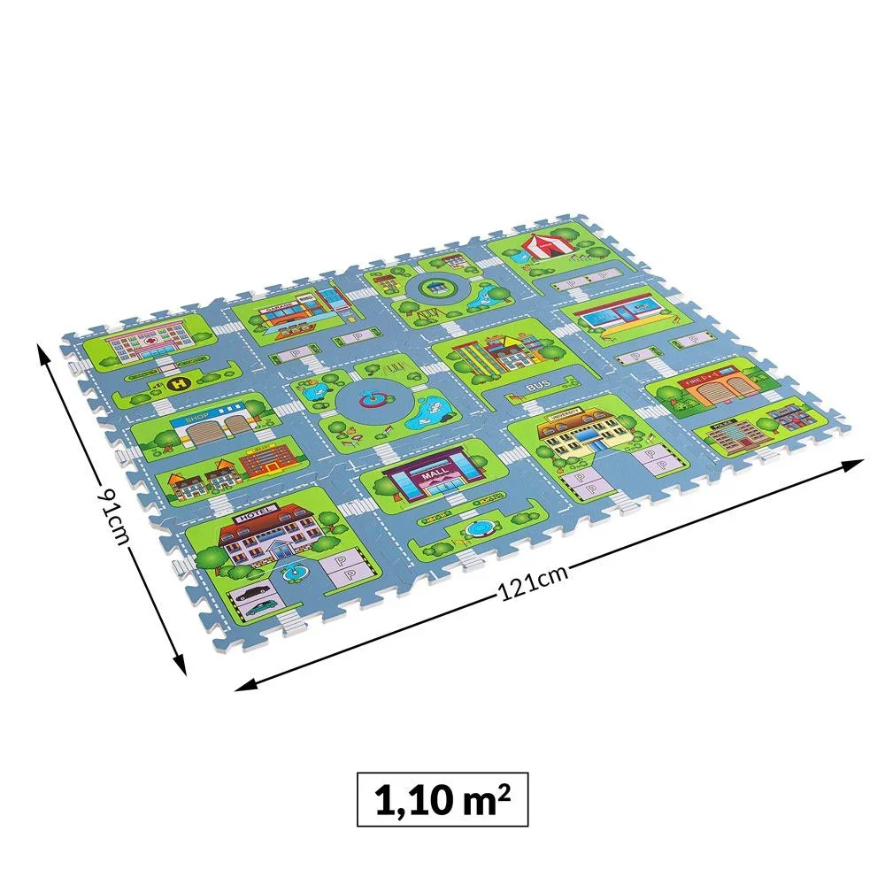 Bodenschutz-/Puzzlematte 20 Stück im Street-Game-Look - 1