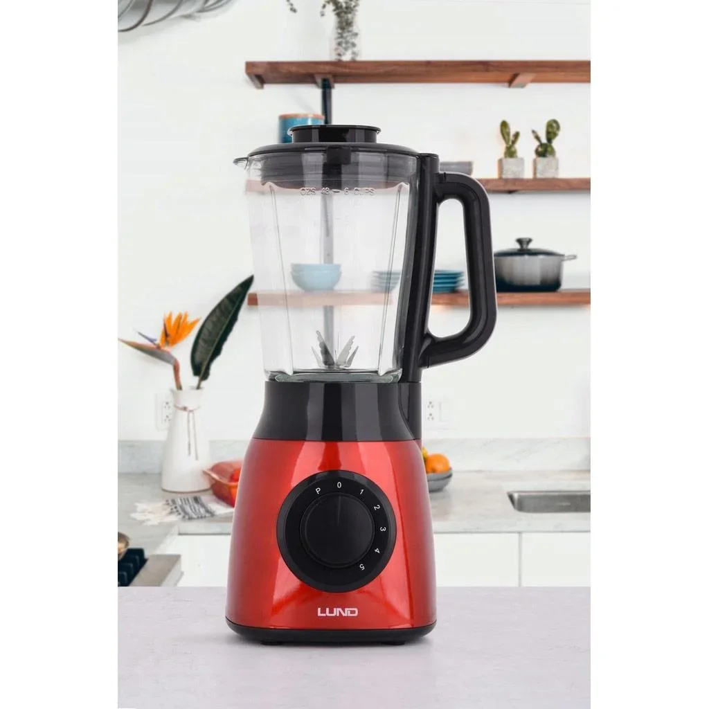 Leistungsstarker Mixer rot - 600W - 5 Geschwindigkeiten - 1,5L - 5