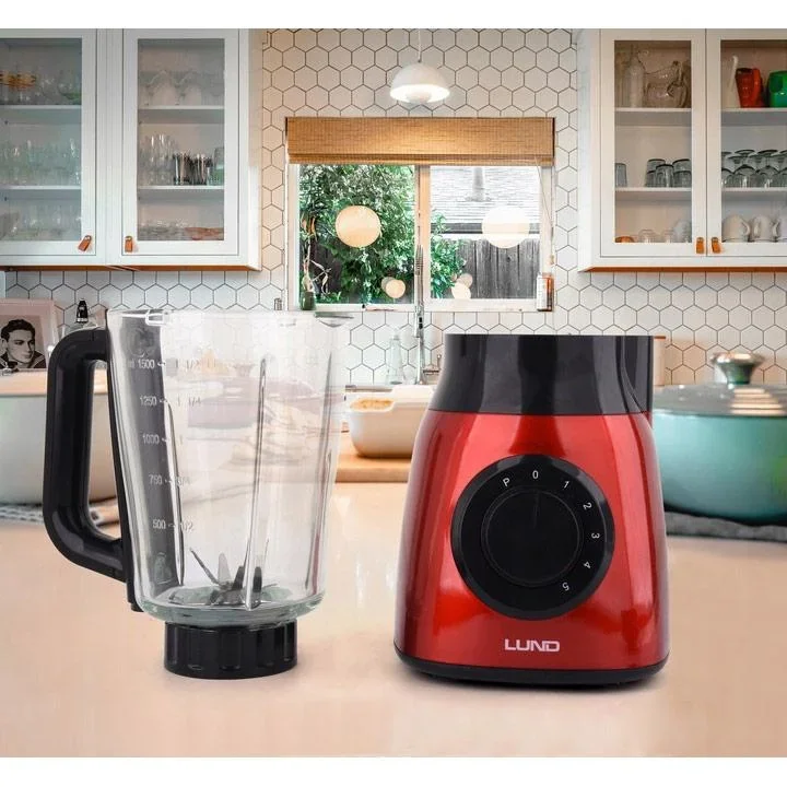 Leistungsstarker Mixer rot - 600W - 5 Geschwindigkeiten - 1,5L - 6