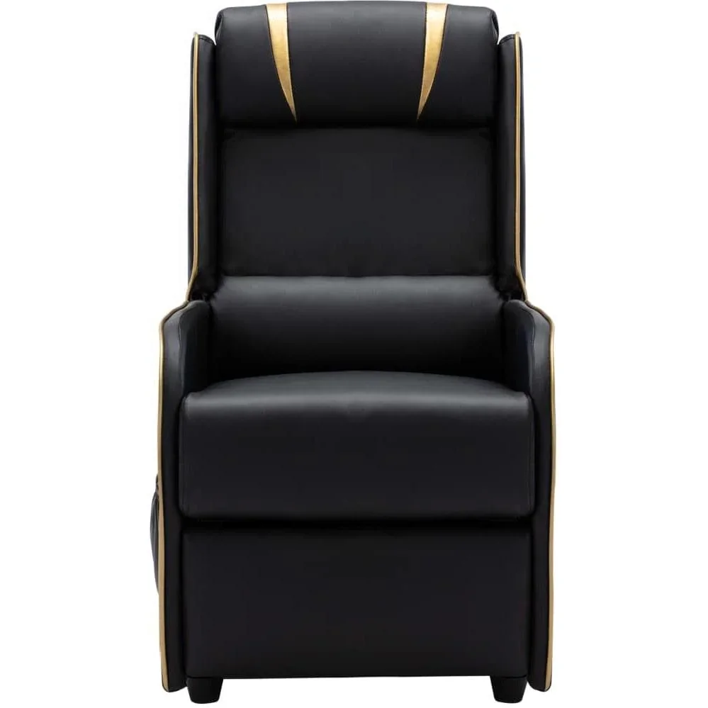 Massagesessel verstellbar Kunstleder schwarz und gold - 1