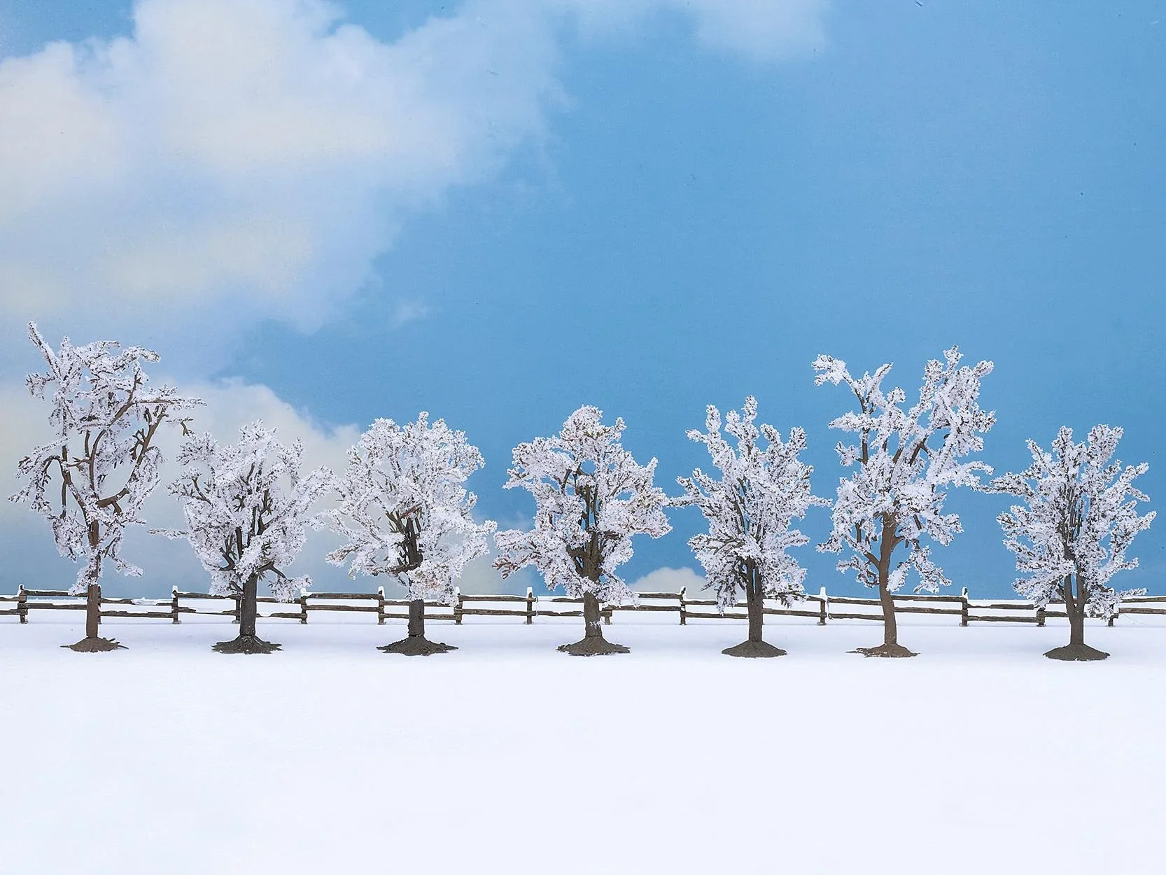 Winterbäume, 7 Stück, ca. 8 - 10 cm hoch - 0