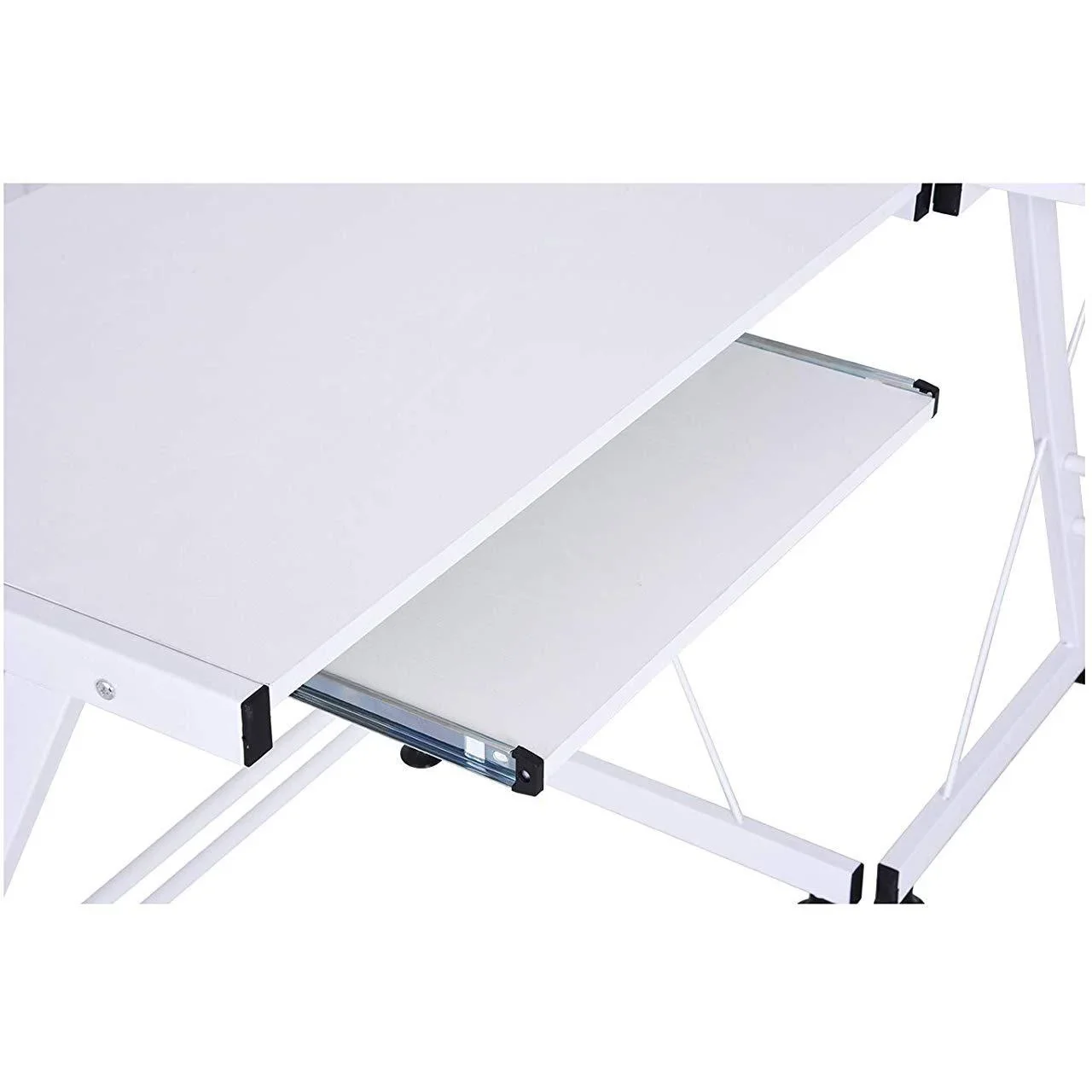 Computertisch Schreibtisch flexible Arbeitsstation MDF Stahl Weiß 210 x 50 x 73,5 cm - 2