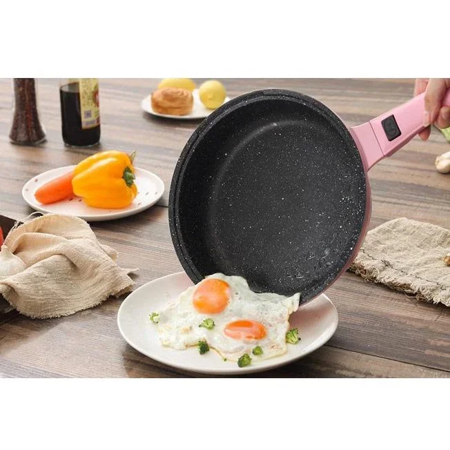 Kochgeschirr aus Aluminiumguss -14 Teile, einschließlich Deckel und Griffe - Rosa - 1