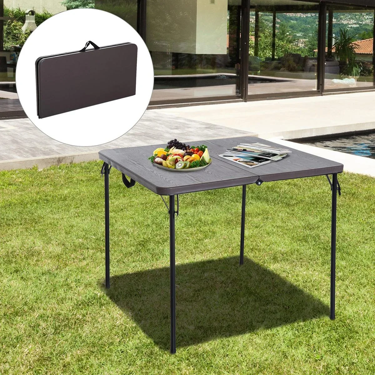 Campingtisch tragbar kaffeebraun - 0