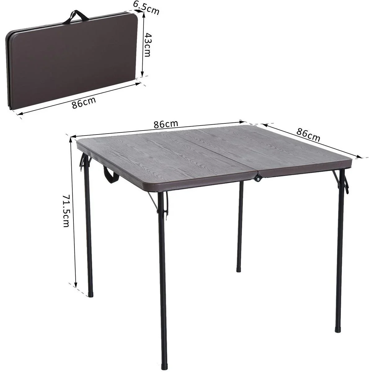 Campingtisch tragbar kaffeebraun - 1