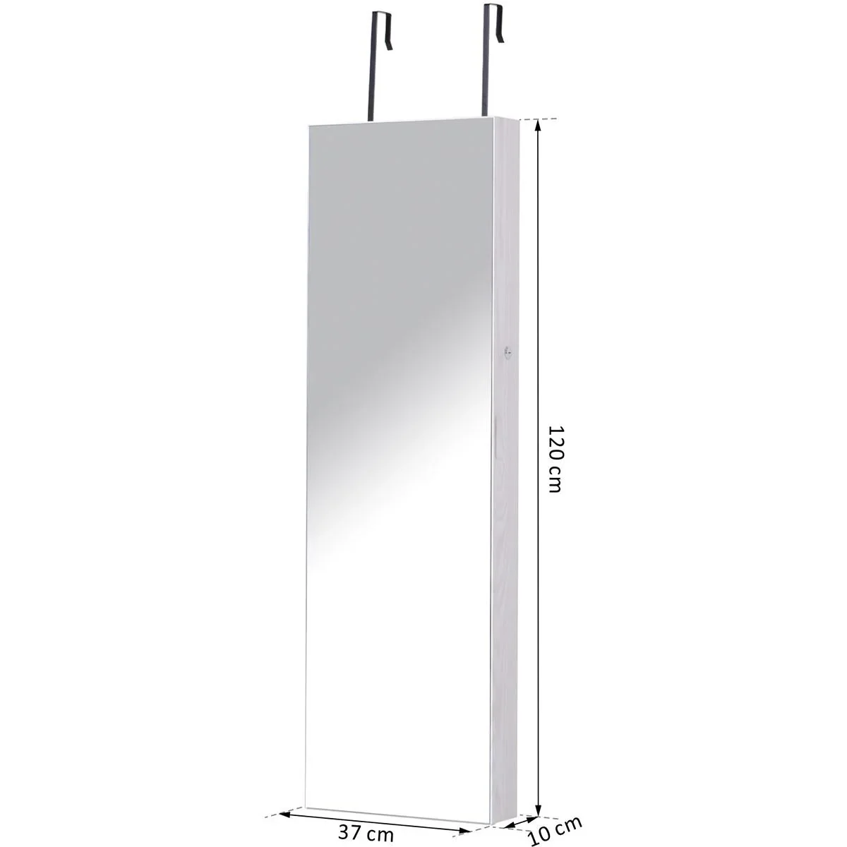 LED Schmuckschrank mit Spiegel hellgrau - 4