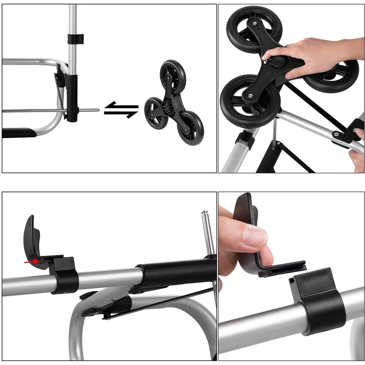 Einkaufswagen - Treppensteiger - geeignet für Treppen - Schwarz - 3