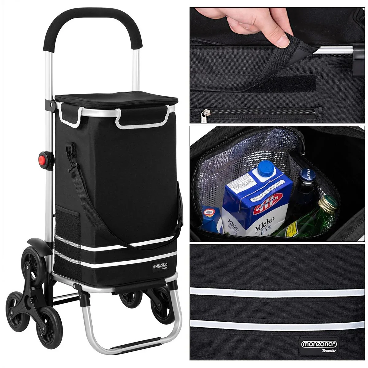 Einkaufswagen - Treppensteiger - geeignet für Treppen - Schwarz - 4