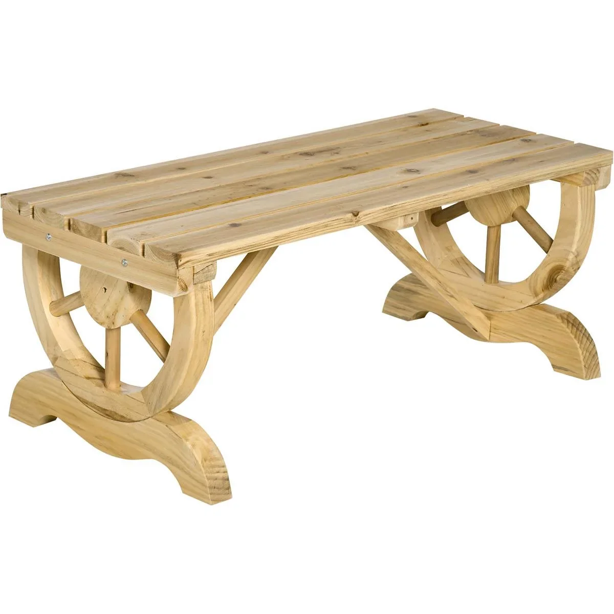 Gartenbank Holz witterungsbeständig Rustikal 98 x 50 x 39,5 cm - 2