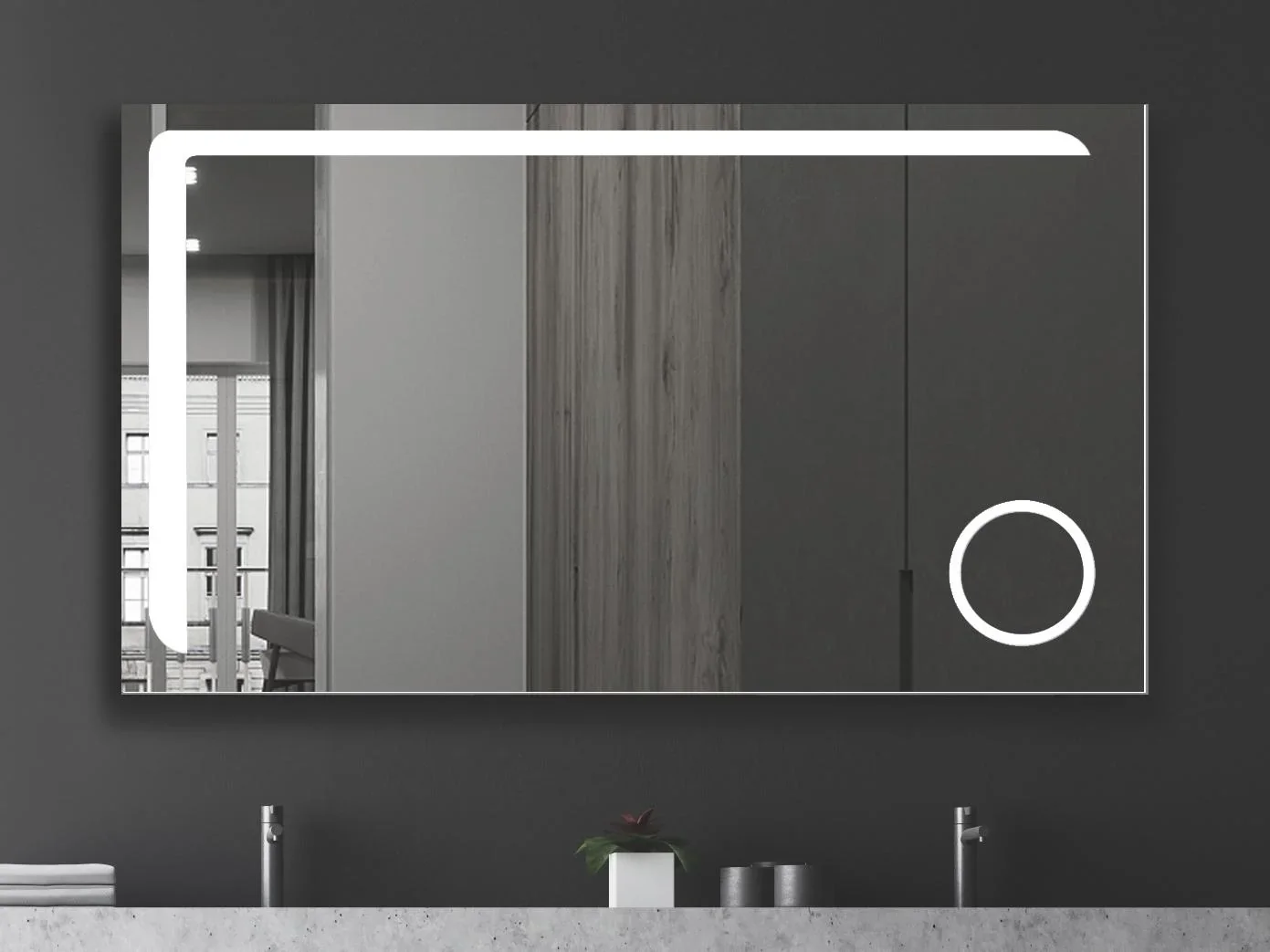 Badezimmerspiegel mit Beleuchtung, "Arrow" - 120 x 70 cm - Lichtfarbe neutralweiß - 2