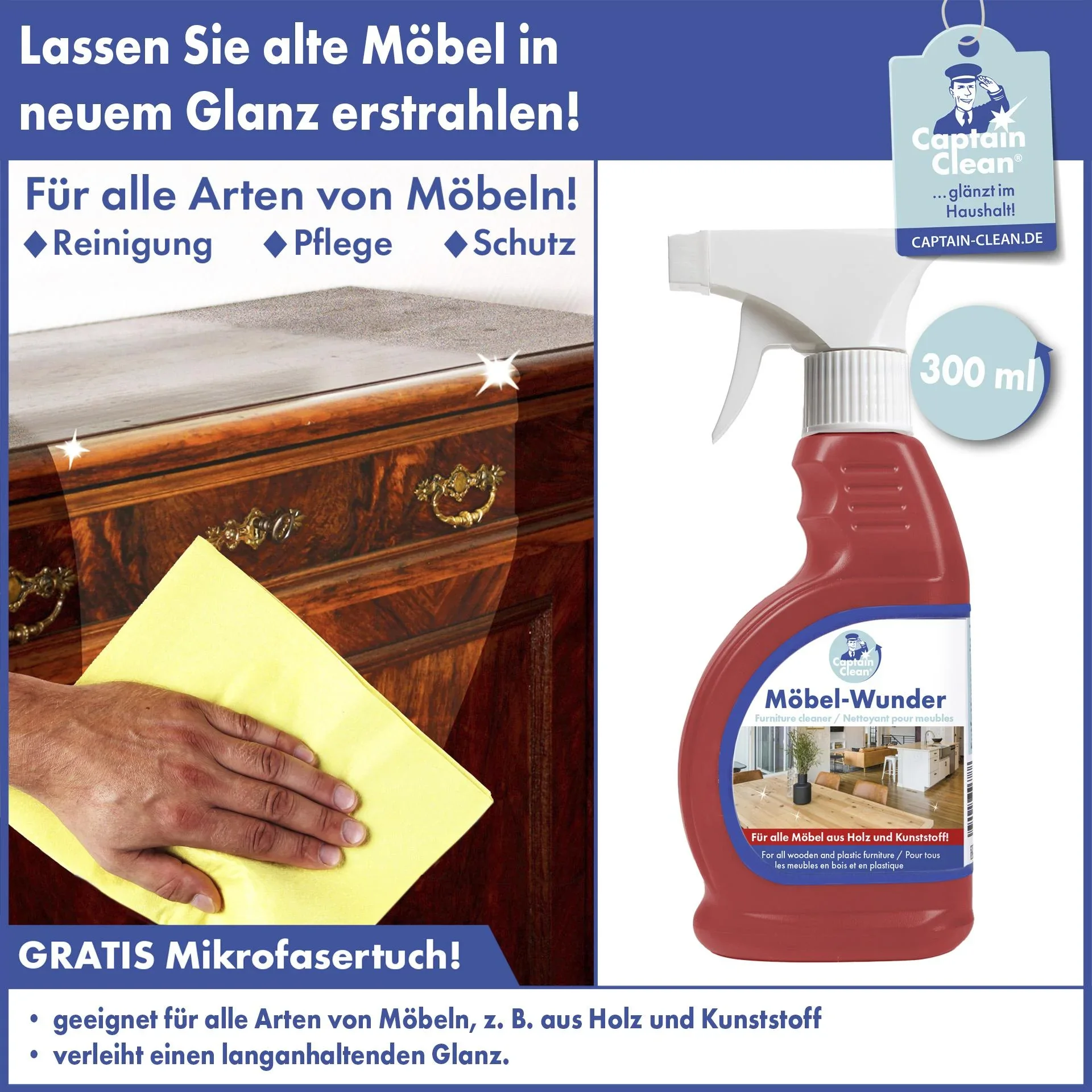 Möbel-Wunder, 300 ml inkl. Mikrofasertuch - 0