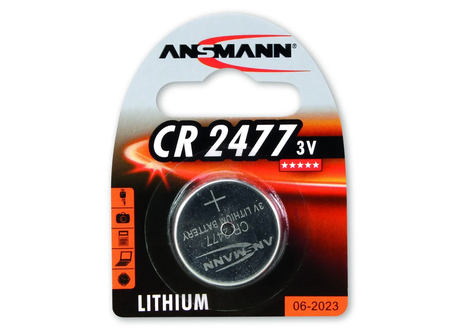 Lithium Knopfzelle CR2477, 3V - 1 Stück - 0