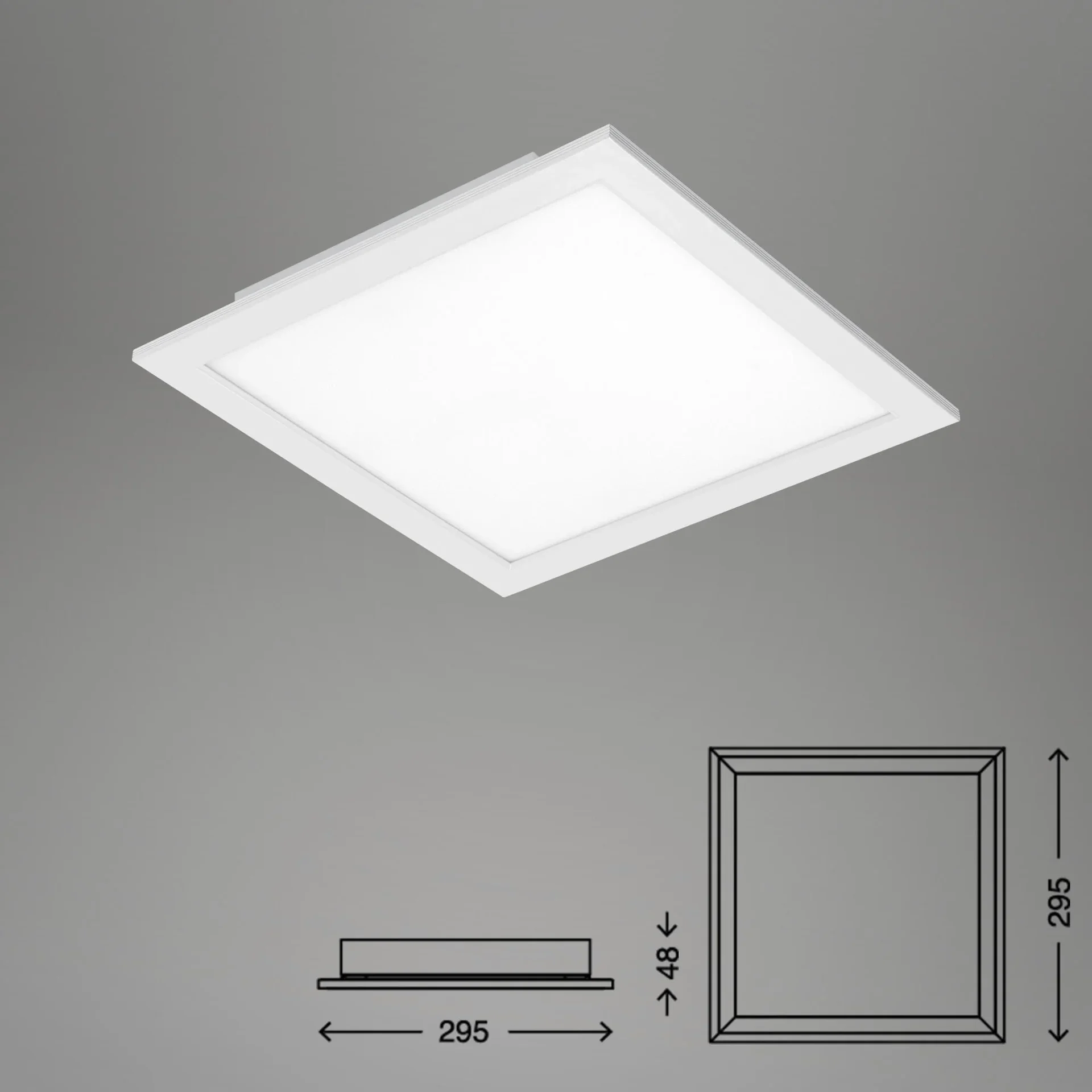 Ultraflaches LED Panel, viereckig, 29,5 cm, CCT, 18 Watt, weiß - 2