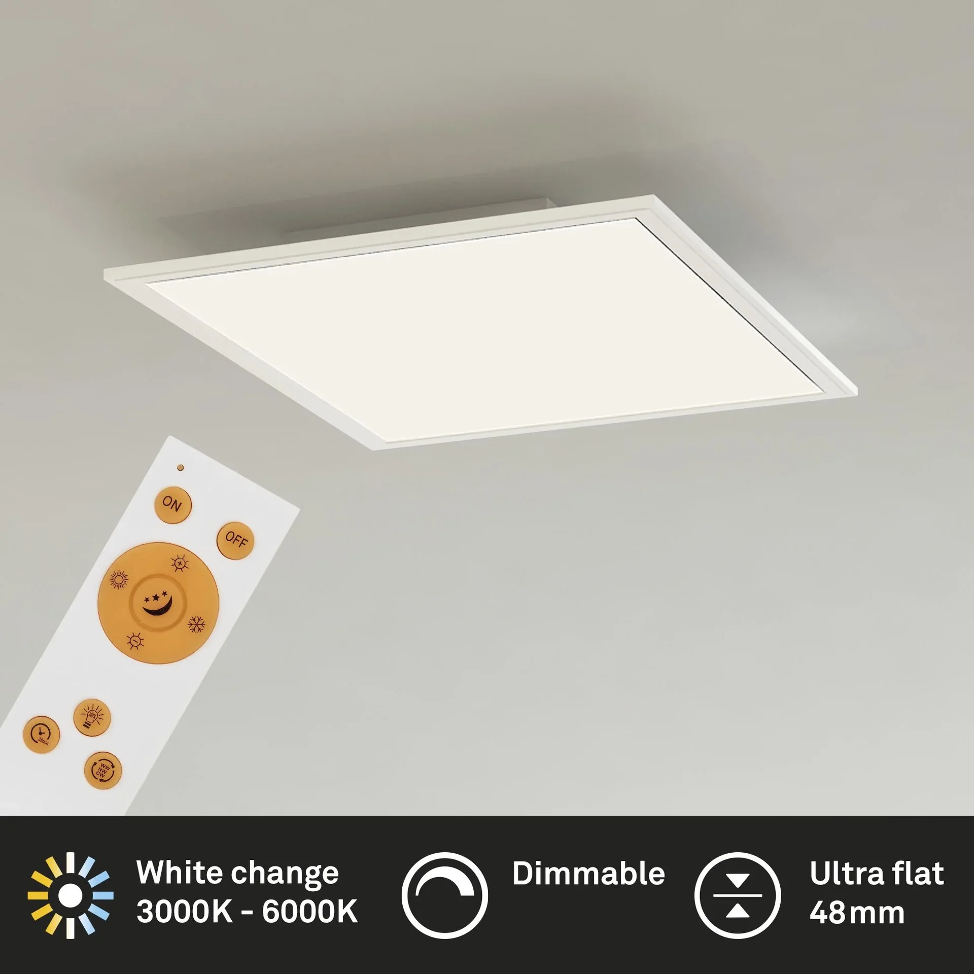 Ultraflaches LED Panel, viereckig, 29,5 cm, CCT, 18 Watt, weiß - 4