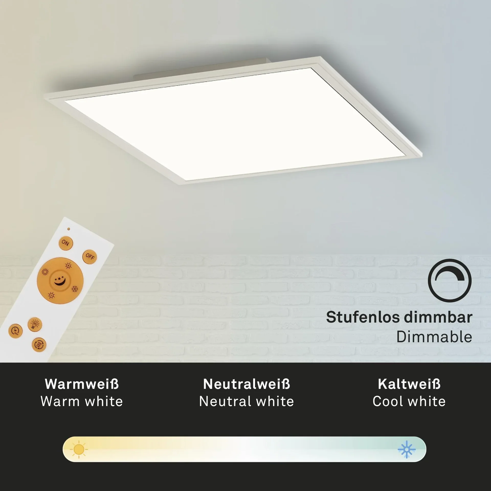 Ultraflaches LED Panel, viereckig, 29,5 cm, CCT, 18 Watt, weiß - 6