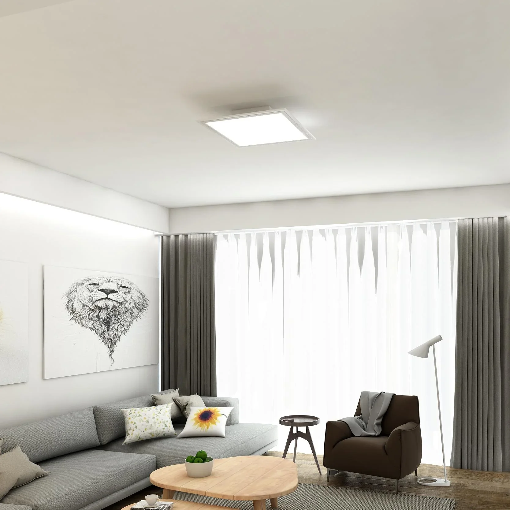 Ultraflaches LED Panel, viereckig, 29,5 cm, CCT, 18 Watt, weiß - 8