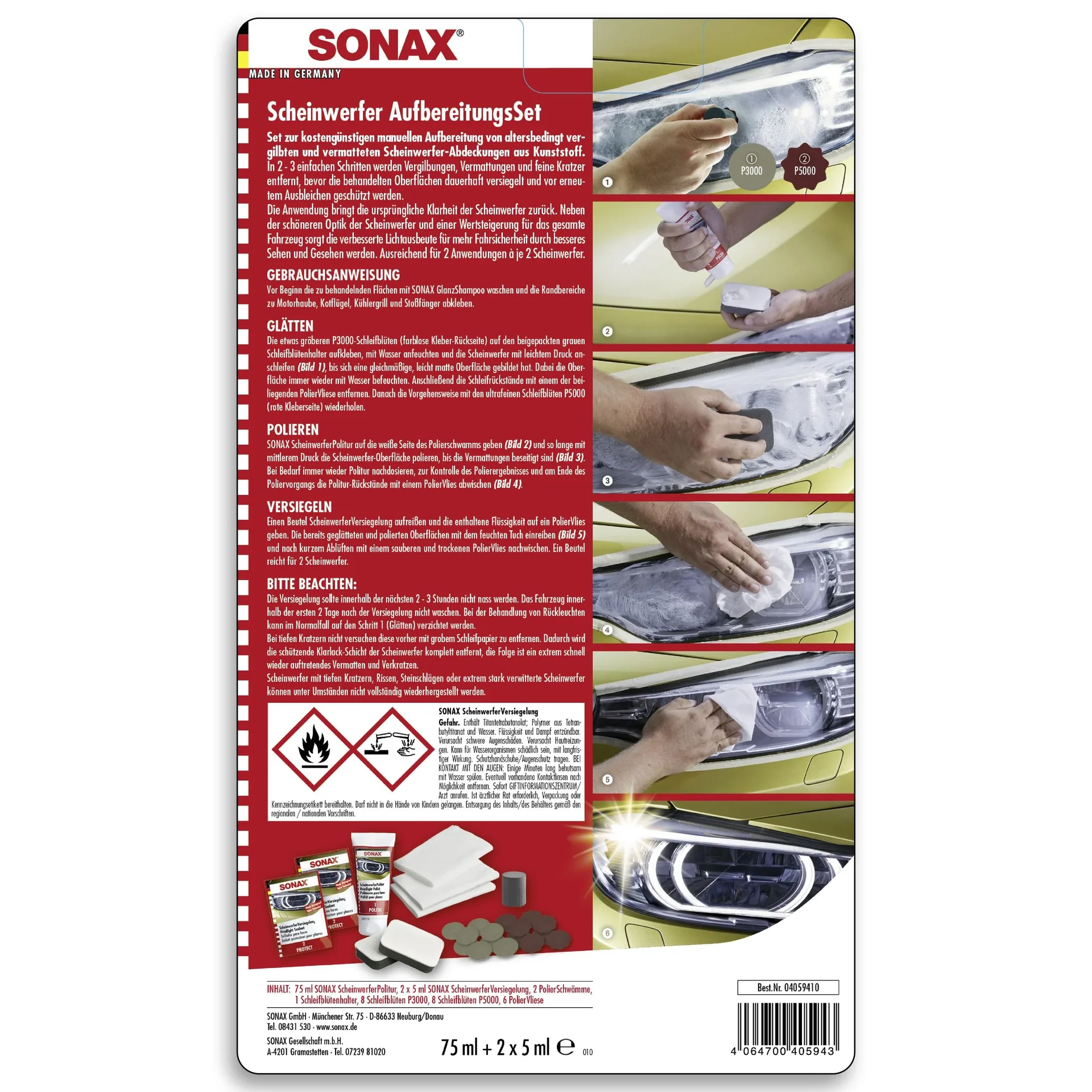 Scheinwerfer Aufbereitungs Set 85 ml - 7