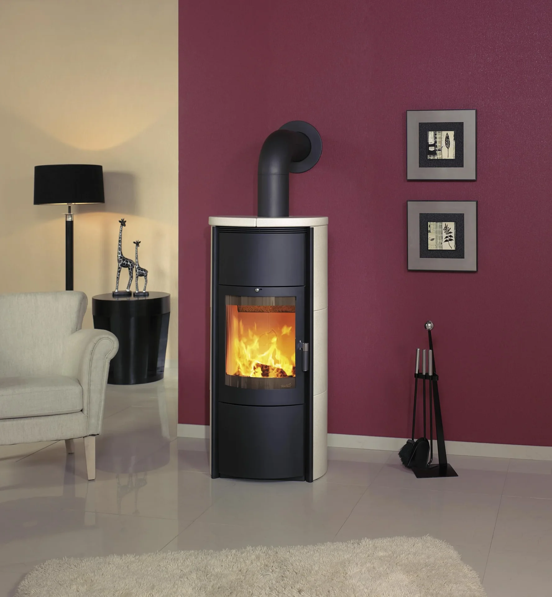 Kaminofen Keno ECOplus (7 kW) creme-weiss, Dauerbrand, 3in1-Komfortregelung - 0