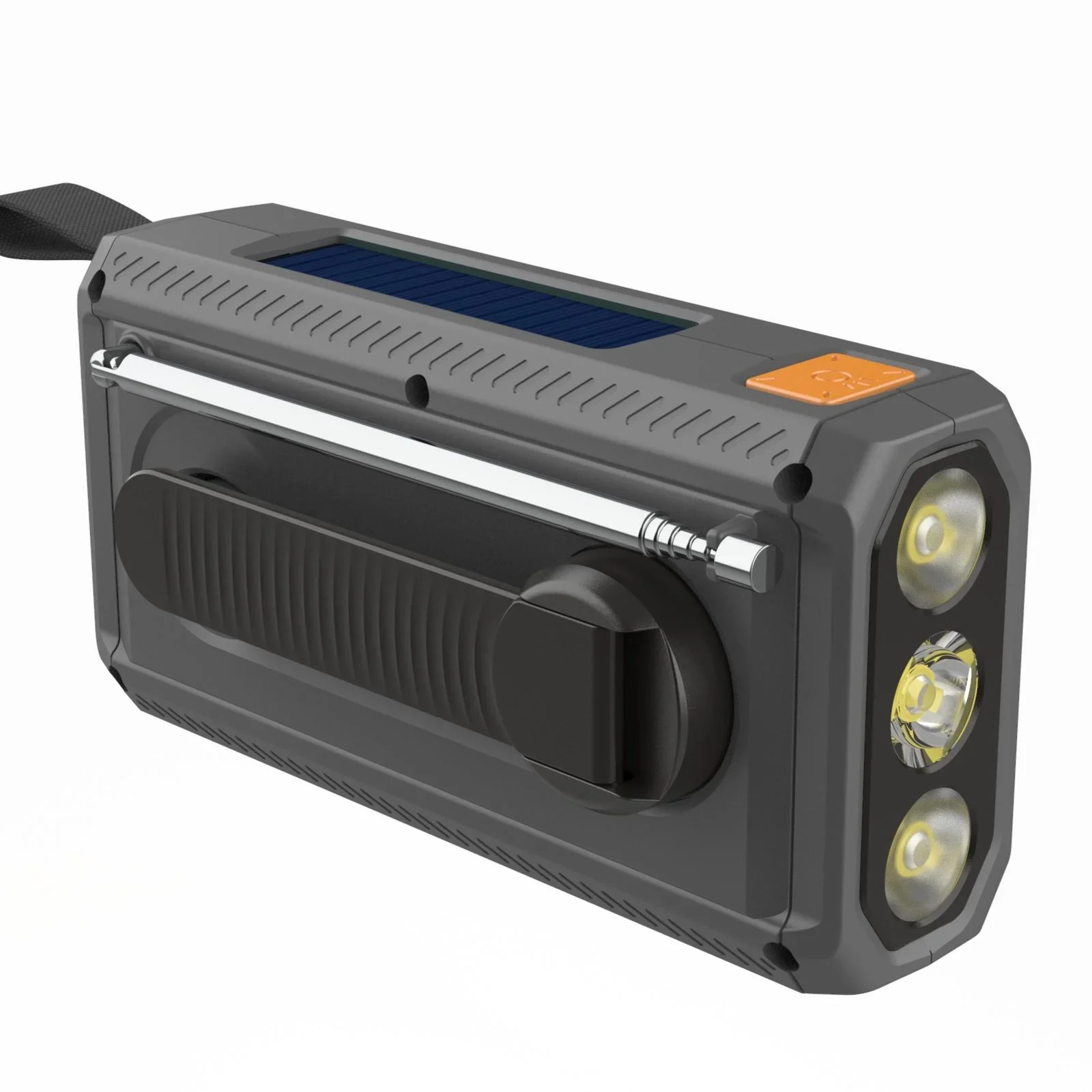 Outdoor Solarkurbelradio mit SOS Taschenlampe, DAB/UKW, Bluetooth, Akku - 1